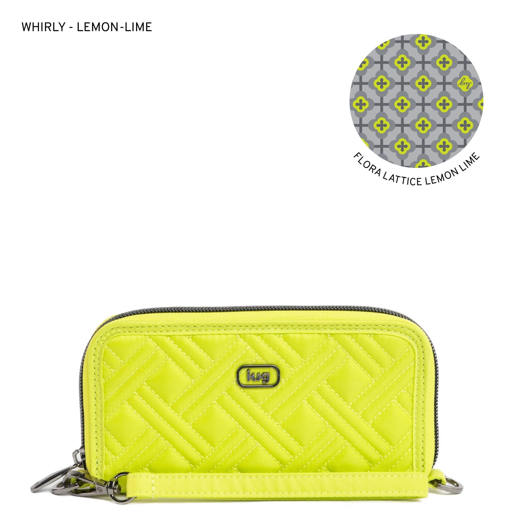 Whirly RFID Wristlet Wallet - LEMON LIME - Whirly_LemonLime_LL