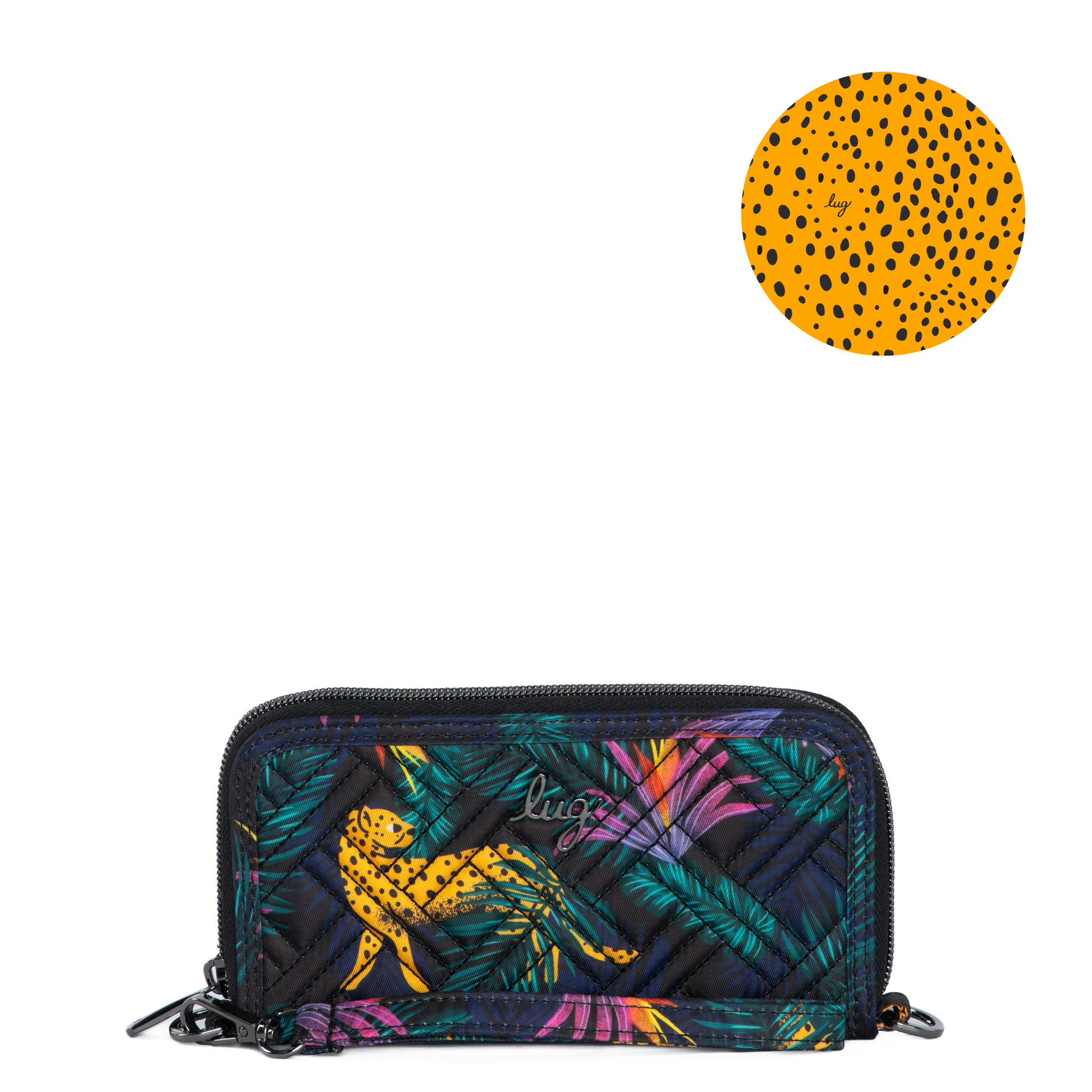 Whirly RFID Wristlet Wallet - LUXE LEOPARD BLACK - Whirly_LuxeLeopardBlack