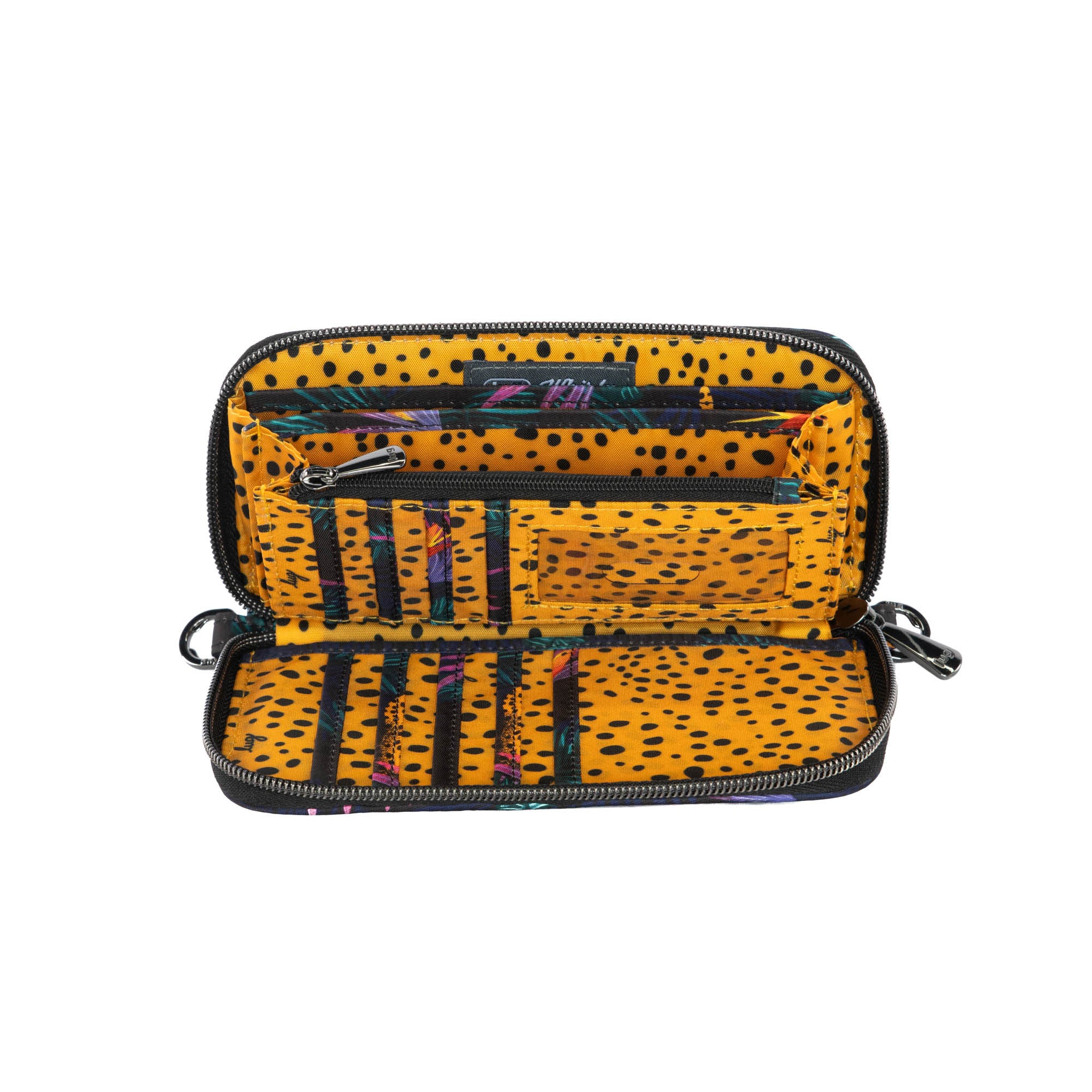 Whirly RFID Wristlet Wallet - LUXE LEOPARD BLACK - Whirly_LuxeLeopardBlack_05