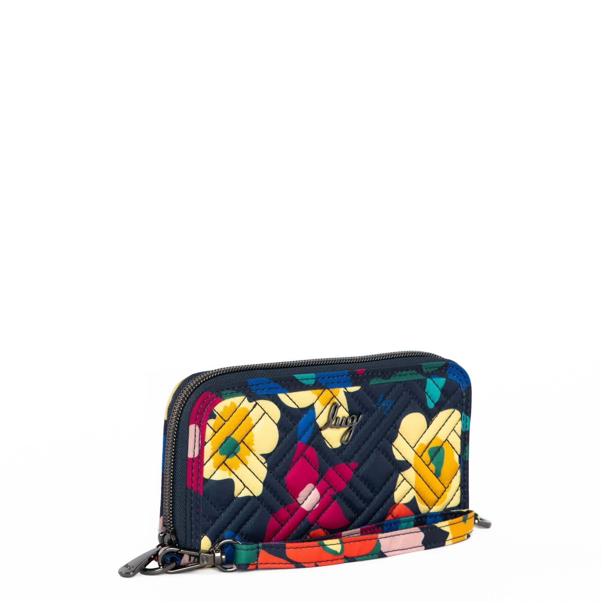 Whirly RFID Wristlet Wallet - WILDFLOWER XL INDIGO - Whirly_WildflowerXLIndigo_02