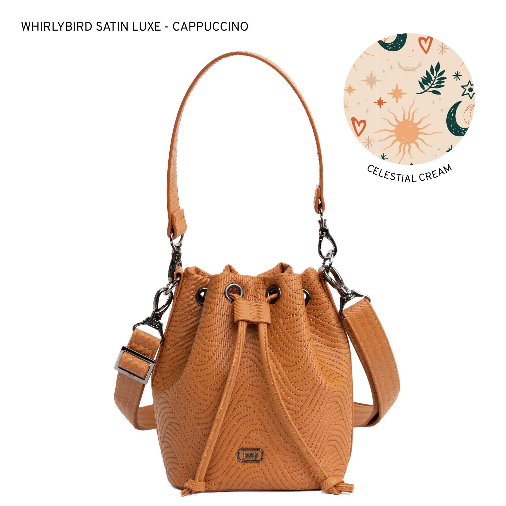 Whirlybird Satin Luxe VL Crossbody Bag - CAPPUCCINO - Whirlybird_SatinLuxe_Cappuccino