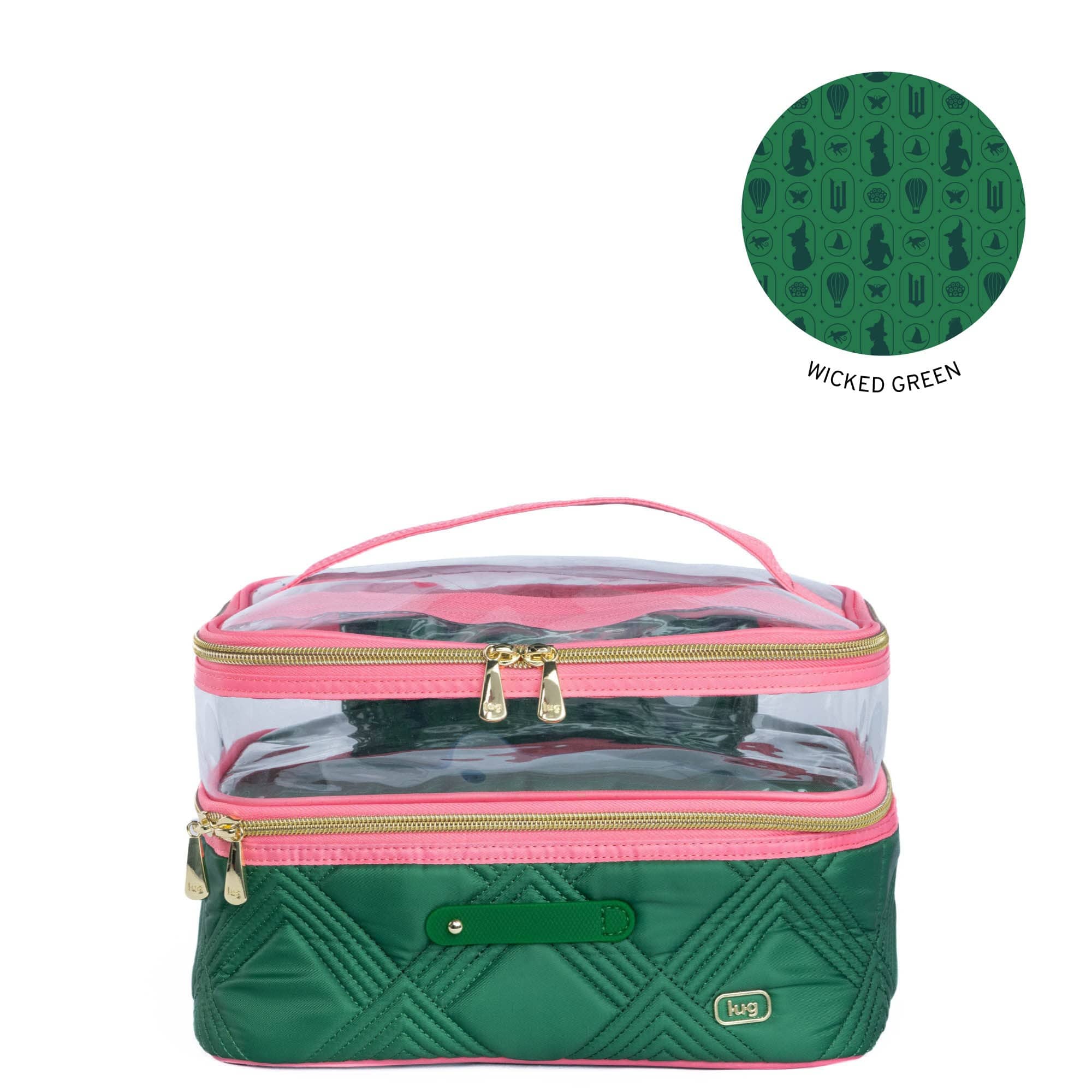Wicked x Lug Whoosh Clearview Cosmetic Case - GREEN PINK - Whoosh_GreenPink_9aa97d29-9c19-414f-9c45-aebbab2ba642