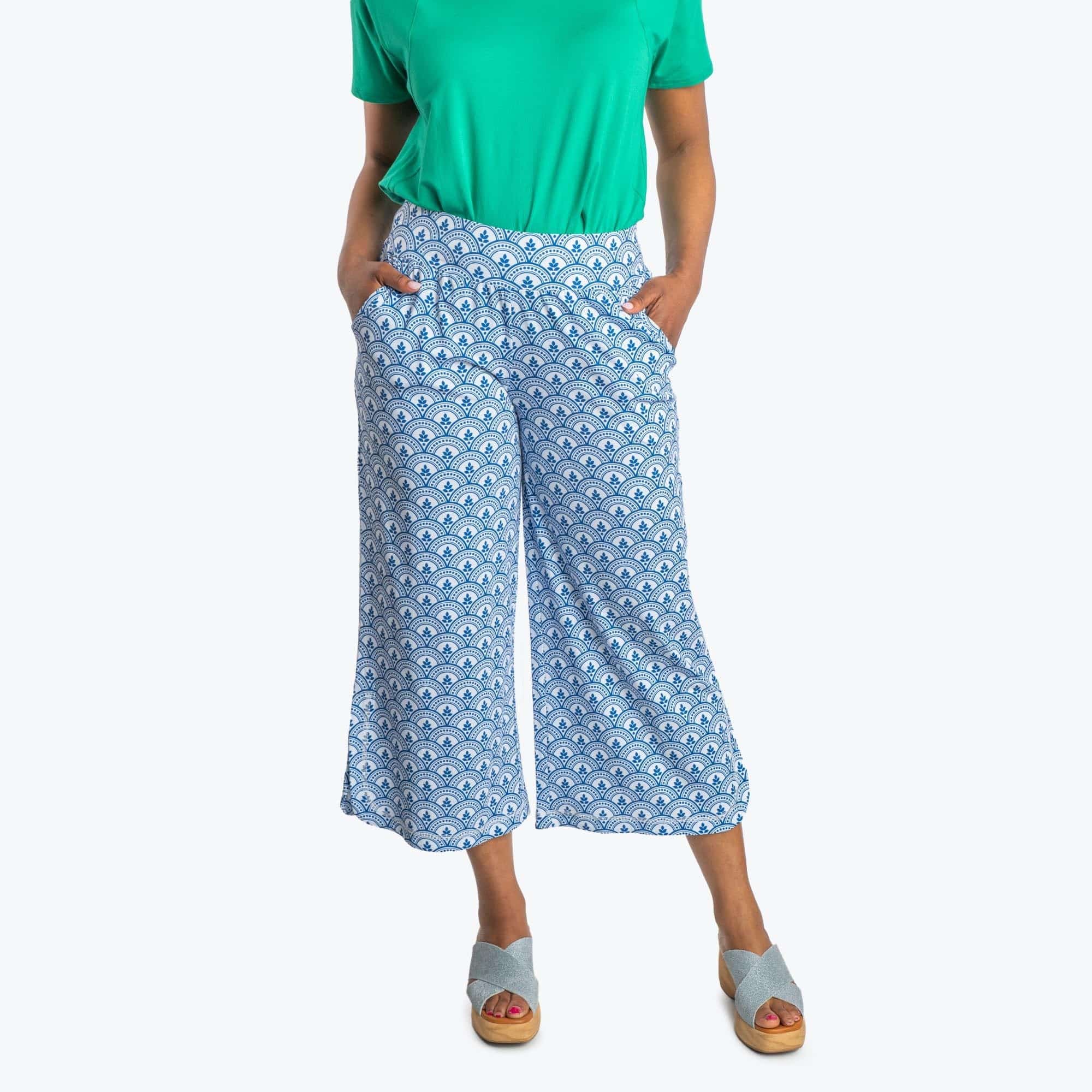 Wiffle Cotton Jersey Cropped Pant - ISLAND TILE BLUE - WiffleCottonJerseyCroppedPants_IslandTileBlue_01