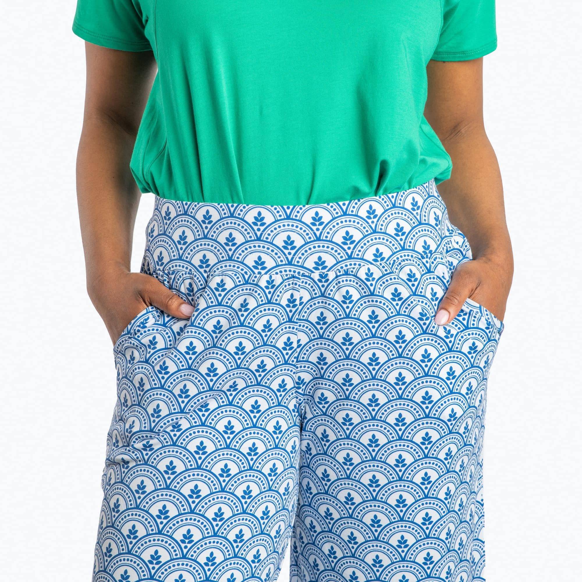 Wiffle Cotton Jersey Cropped Pant - BLACK - WiffleCottonJerseyCroppedPants_IslandTileBlue_04