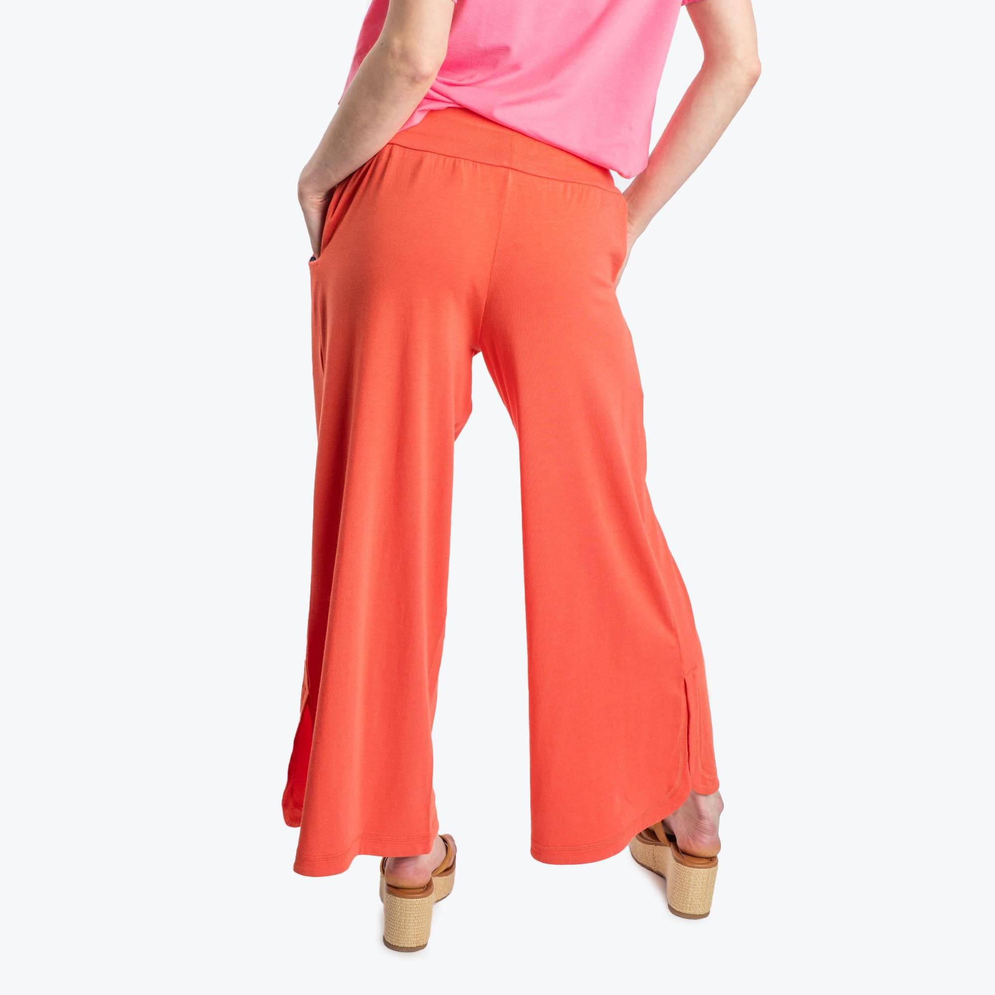 Wiffle Cotton Jersey Cropped Pant - PAPAYA - WiffleCottonJerseyCroppedPants_Papaya_02