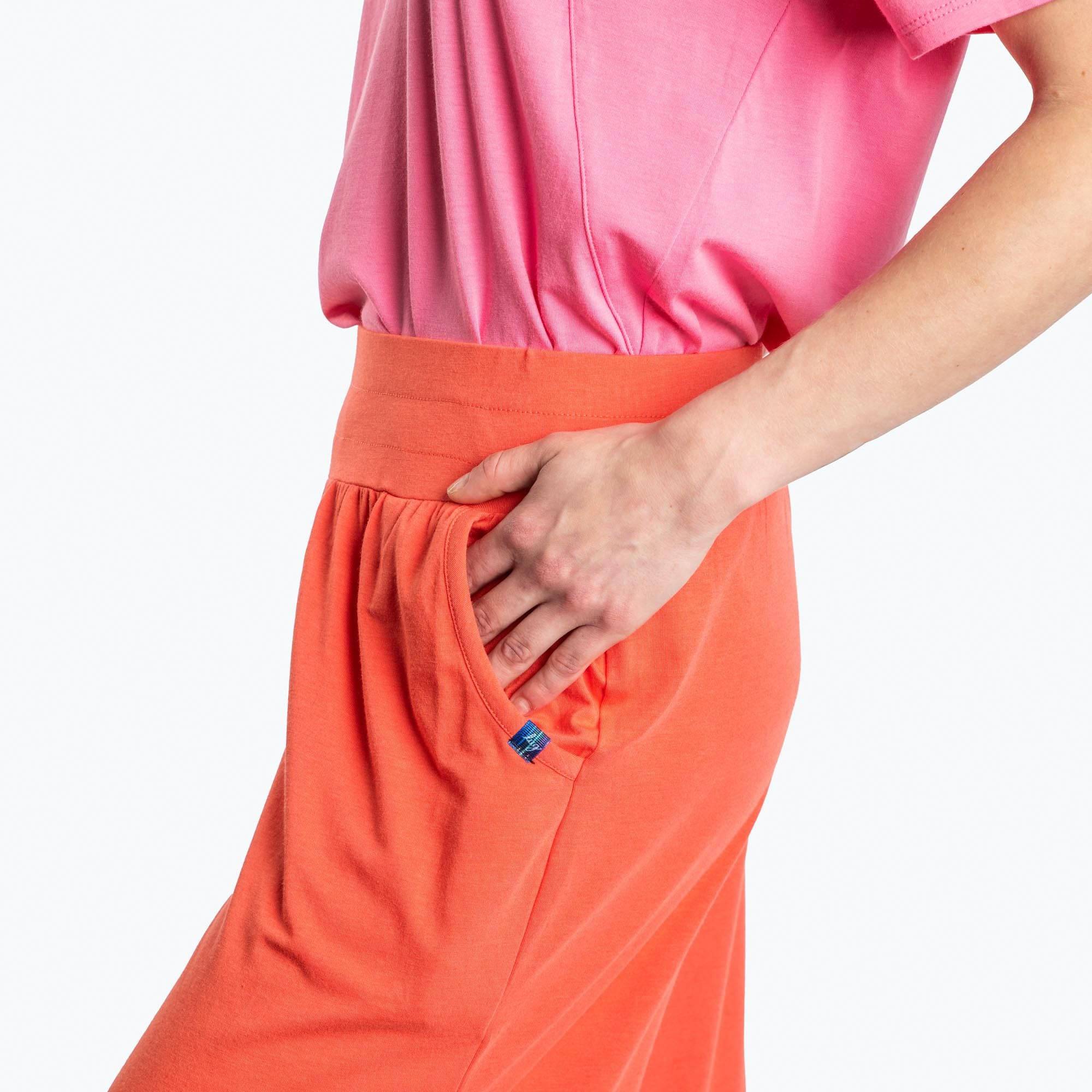 Wiffle Cotton Jersey Cropped Pant - PAPAYA - WiffleCottonJerseyCroppedPants_Papaya_03