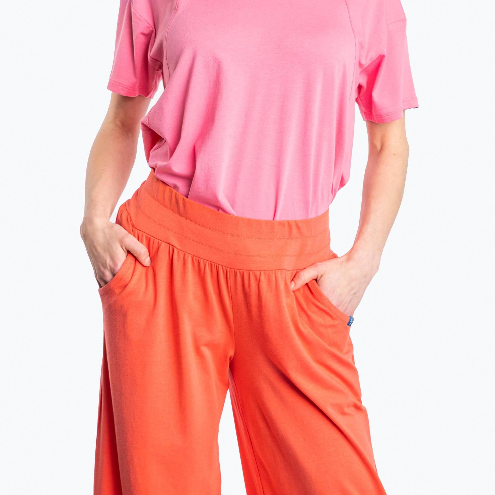 Wiffle Cotton Jersey Cropped Pant - PAPAYA - WiffleCottonJerseyCroppedPants_Papaya_04