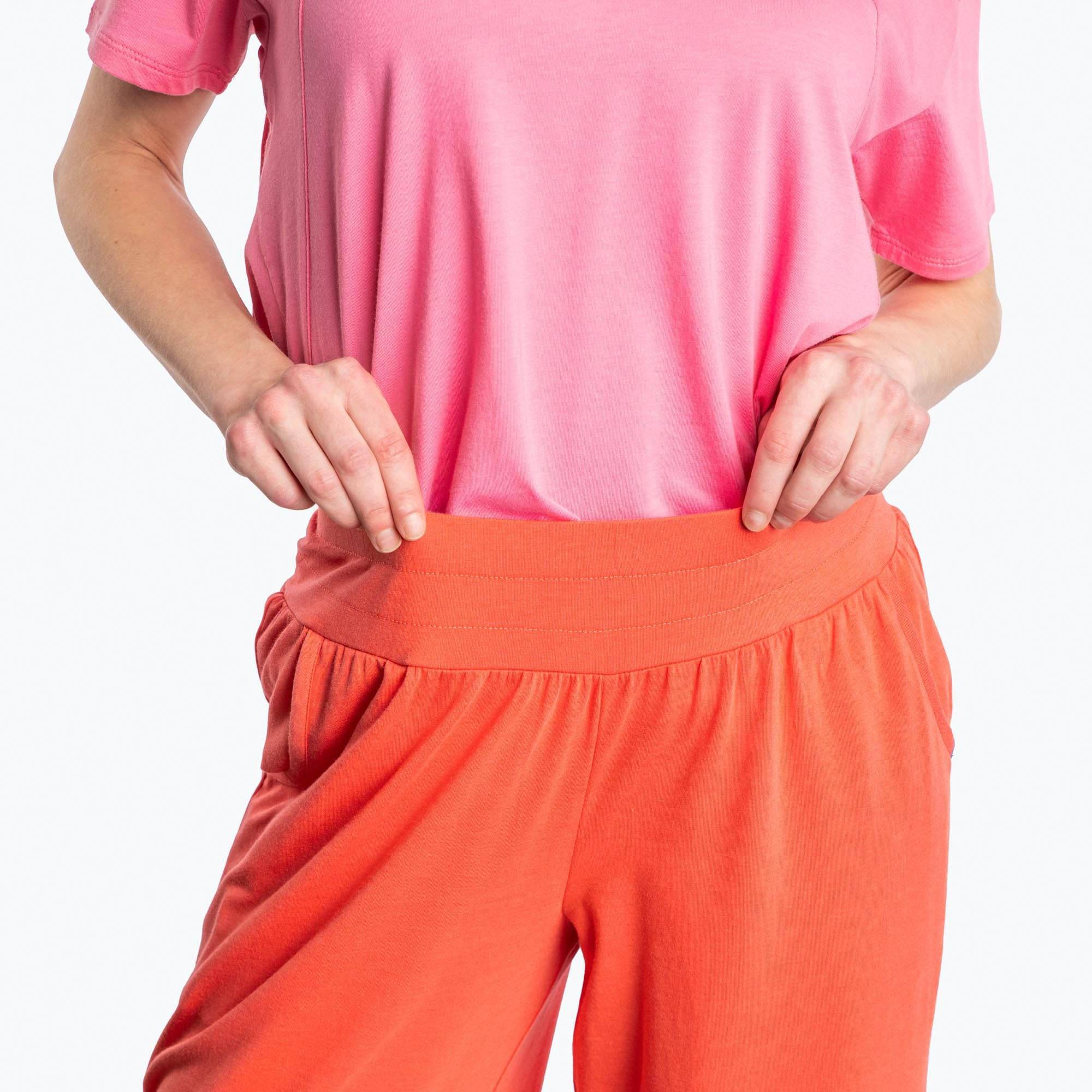 Wiffle Cotton Jersey Cropped Pant - PAPAYA - WiffleCottonJerseyCroppedPants_Papaya_05