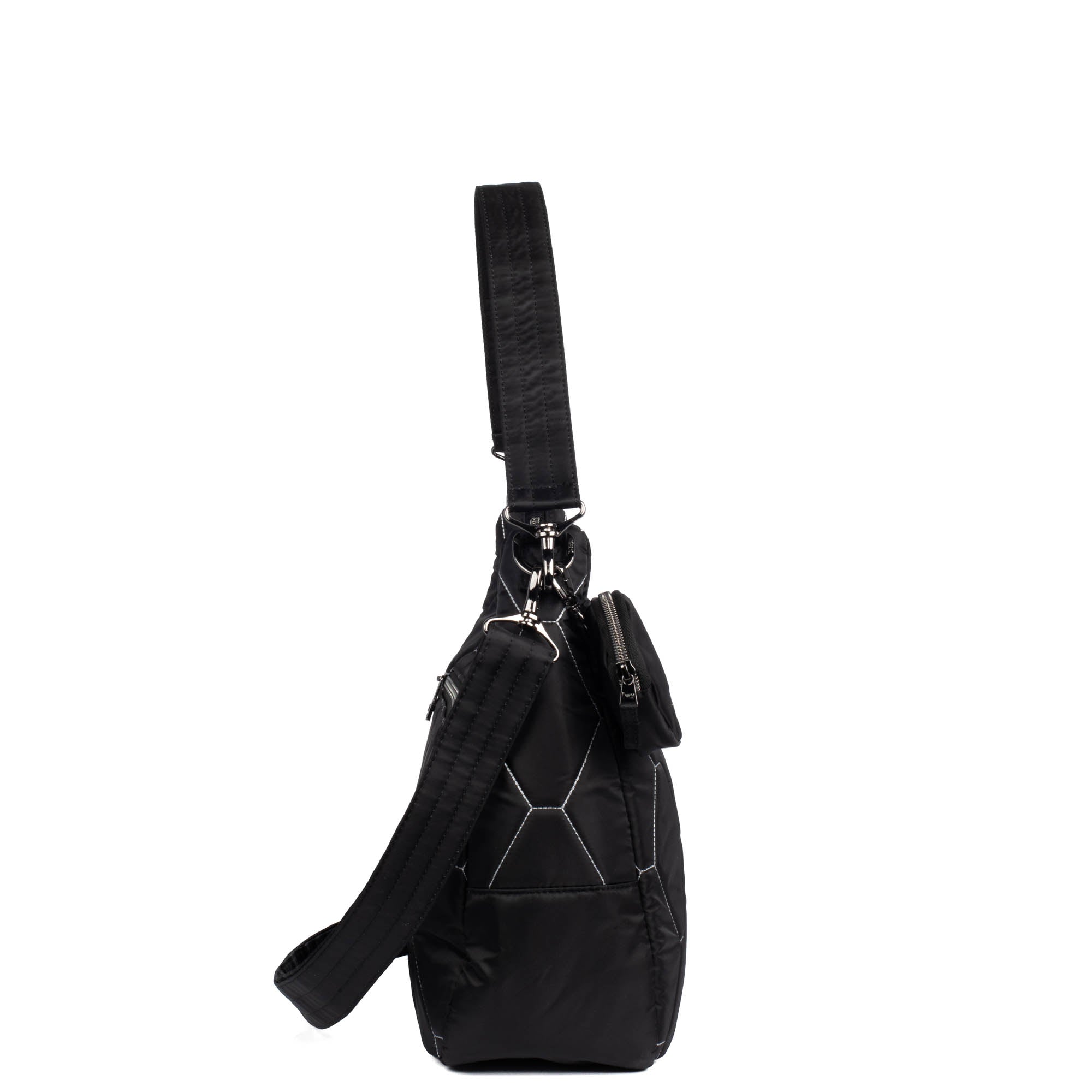 Winger 2pc Hobo Bag - BLACK SILVER STITCH - Winger_BlackwithSilver_03