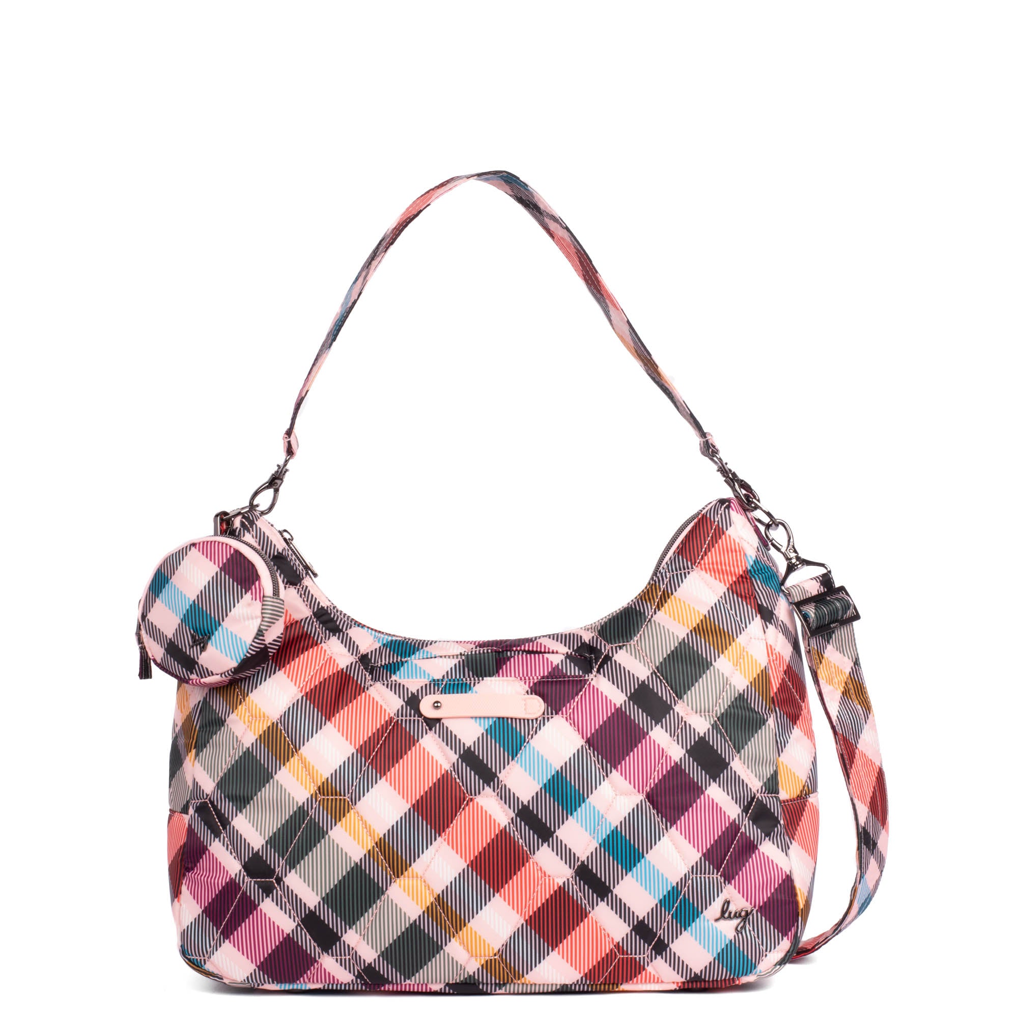 Winger 2pc Hobo Bag - PINK PLAID - Winger_PinkPlaid_01