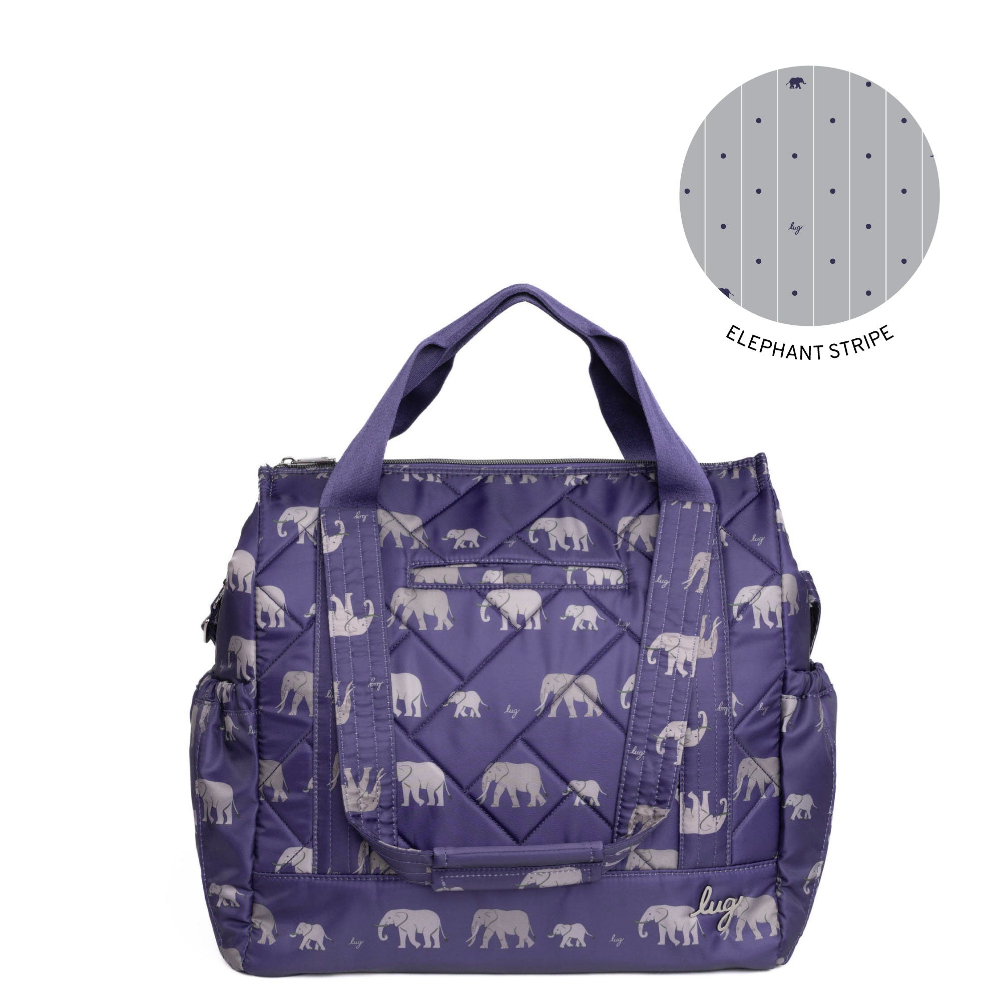 Yacht Carry-All Zip-Top Tote - ELEPHANT PURPLE - YachtZipTop_ElephantPurple
