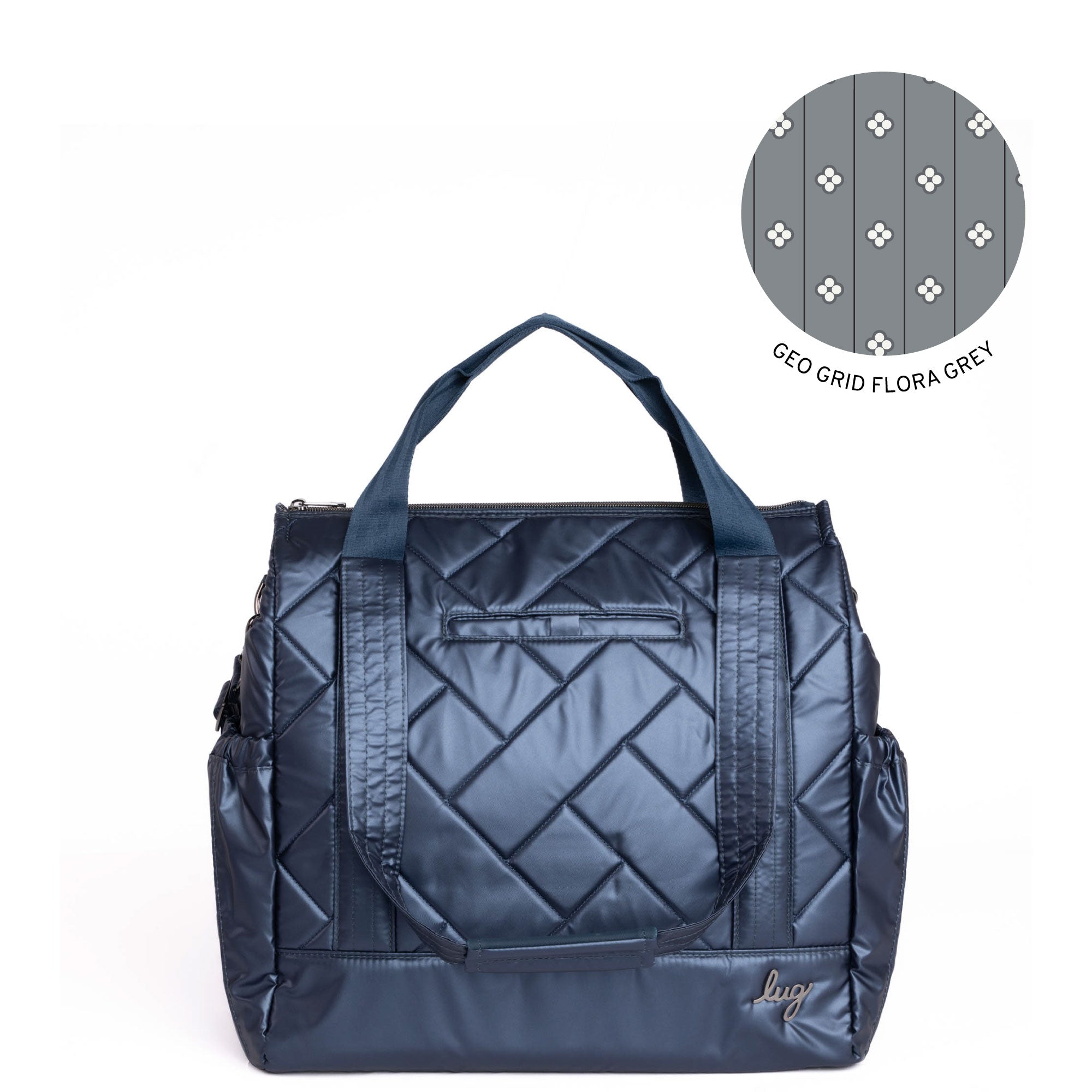 Yacht Carry-All Zip-Top Tote - METALLIC INDIGO - YachtZipTop_MetallicIndigo