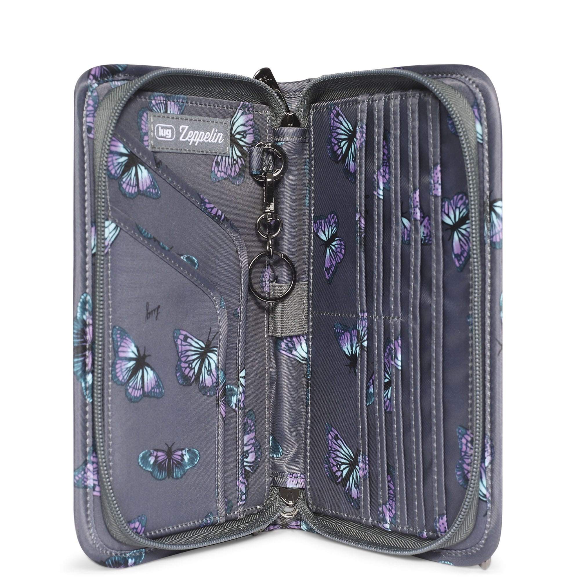Zeppelin RFID Wristlet Wallet - BUTTERFLY GREY - Zeppelin_Butterfley_Grey_05