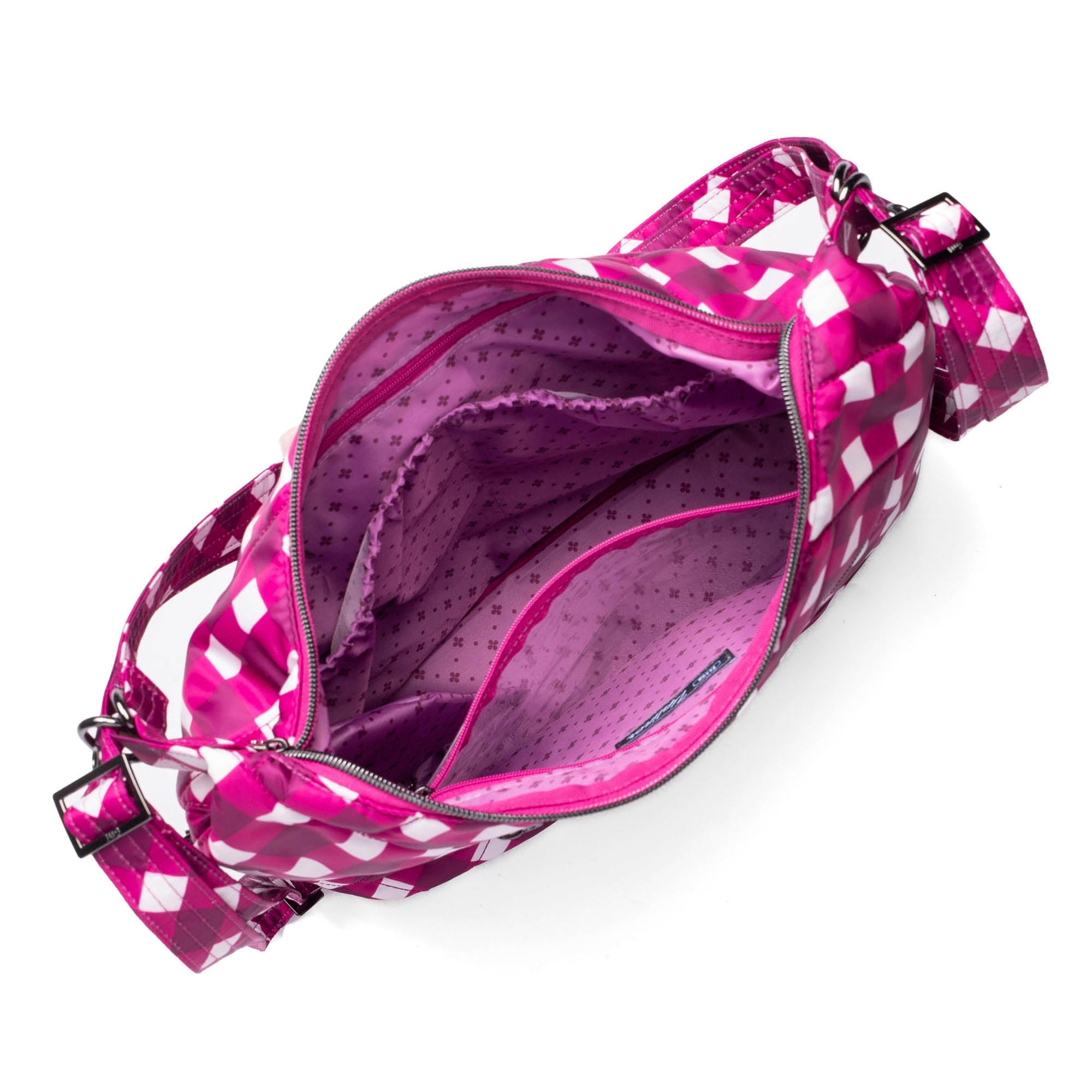 Zipliner 2 Convertible Hobo Bag - GINGHAM BERRY - Zipliner2_GinghamBerry_05