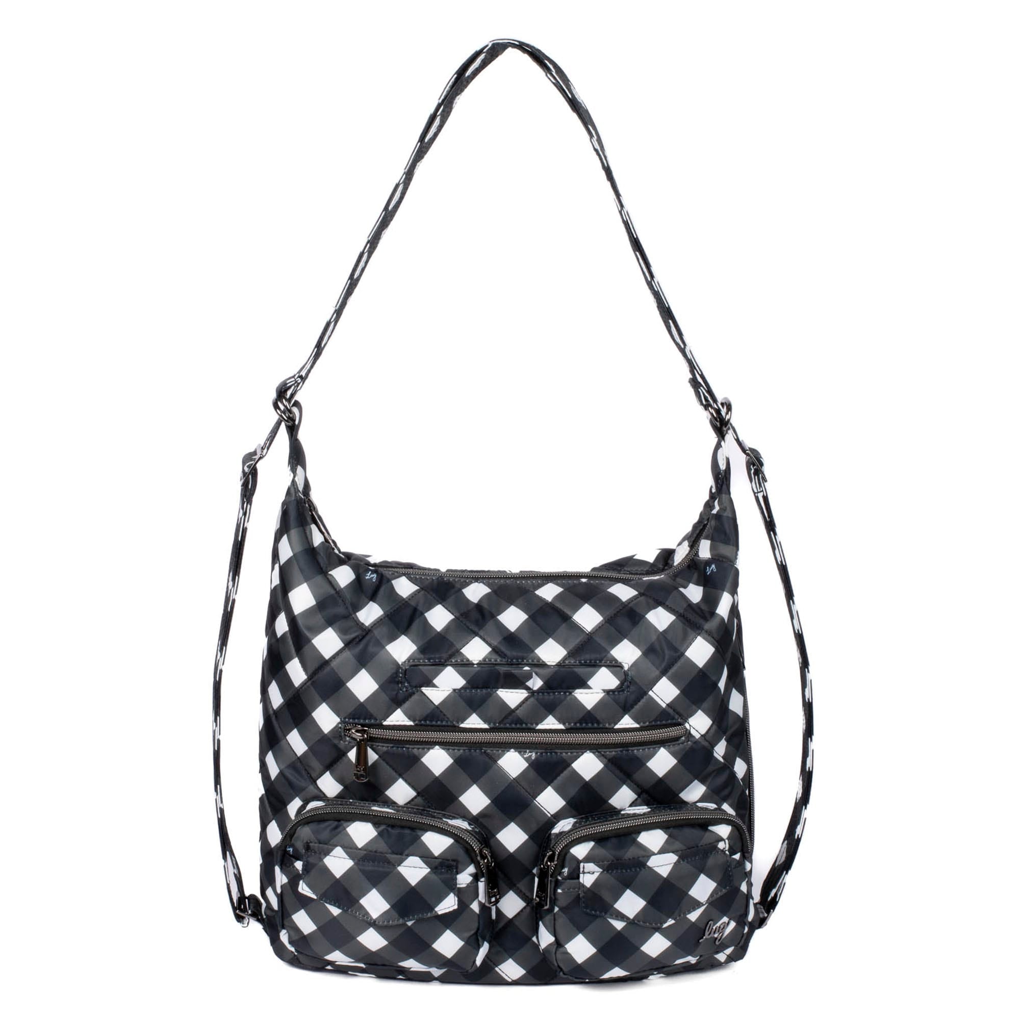 Zipliner 2 Convertible Hobo Bag - GINGHAM BLACK - Zipliner2_GinghamBlack_01