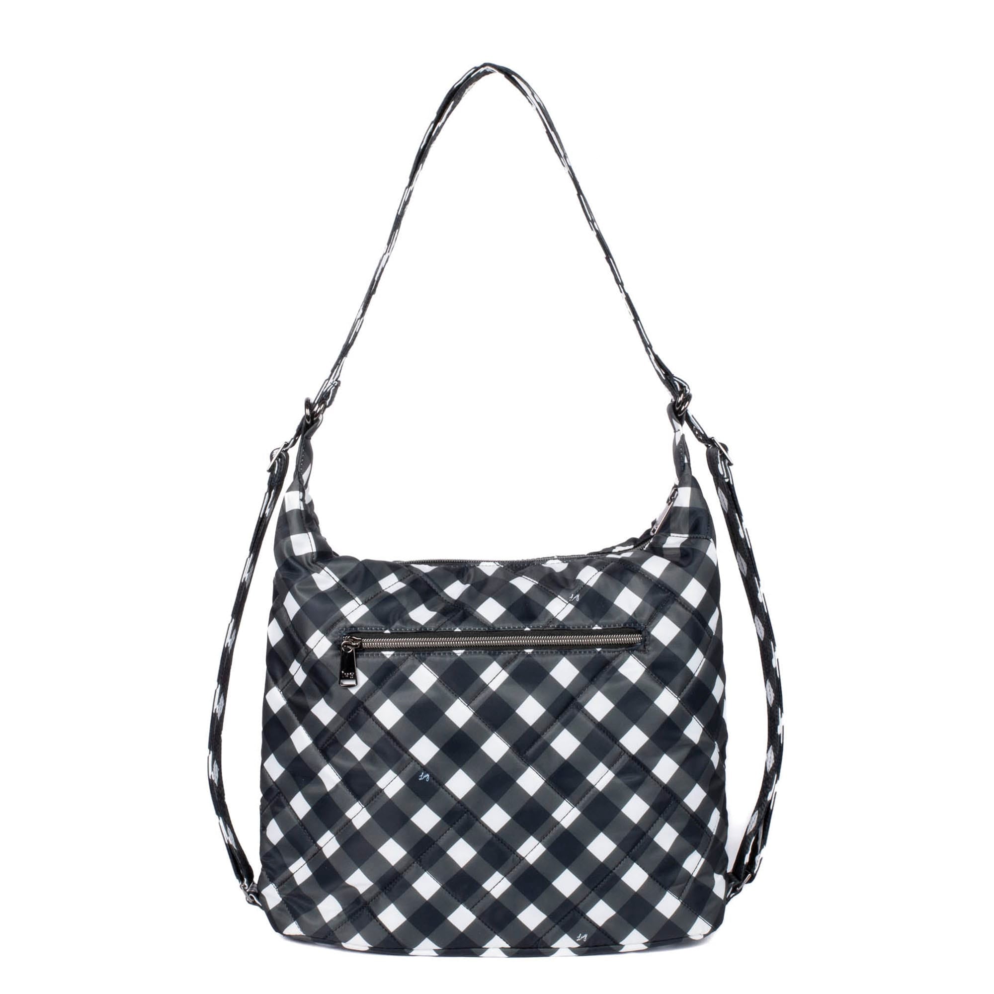 Zipliner 2 Convertible Hobo Bag - GINGHAM BLACK - Zipliner2_GinghamBlack_04