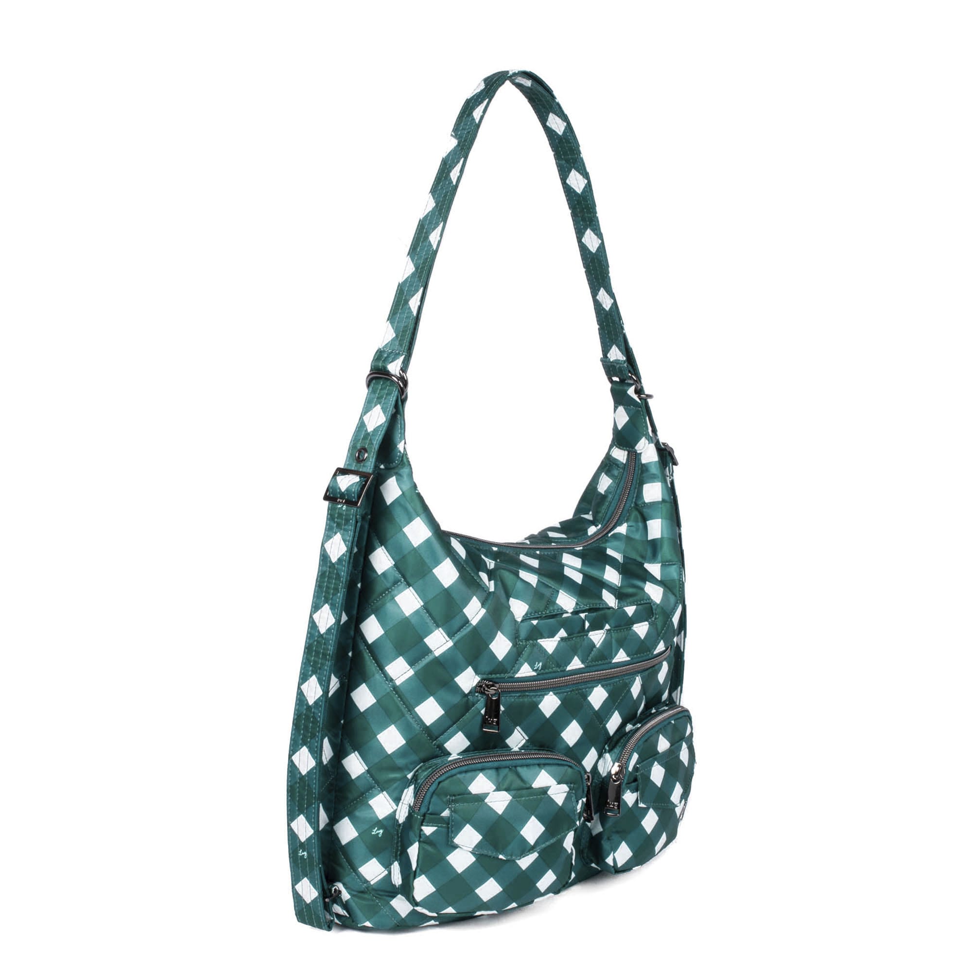 Zipliner 2 Convertible Hobo Bag - GINGHAM EVERGREEN - Zipliner2_GinghamEvergreen_02