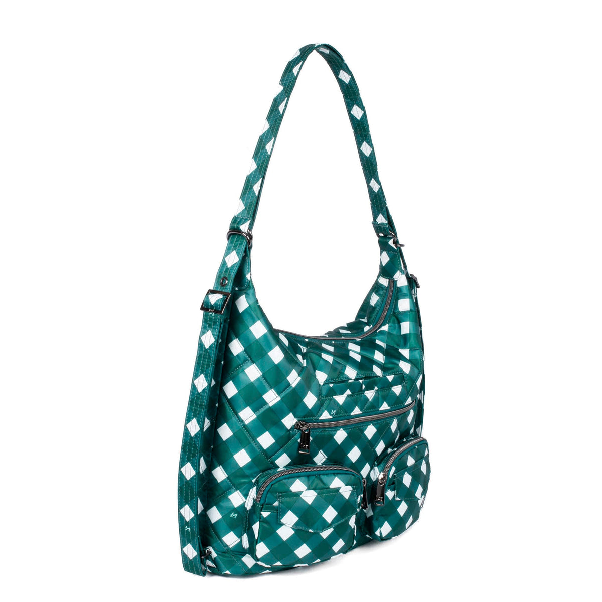 Zipliner 2 Convertible Hobo Bag - GINGHAM EVERGREEN - Zipliner2_GinghamEvergreen_02