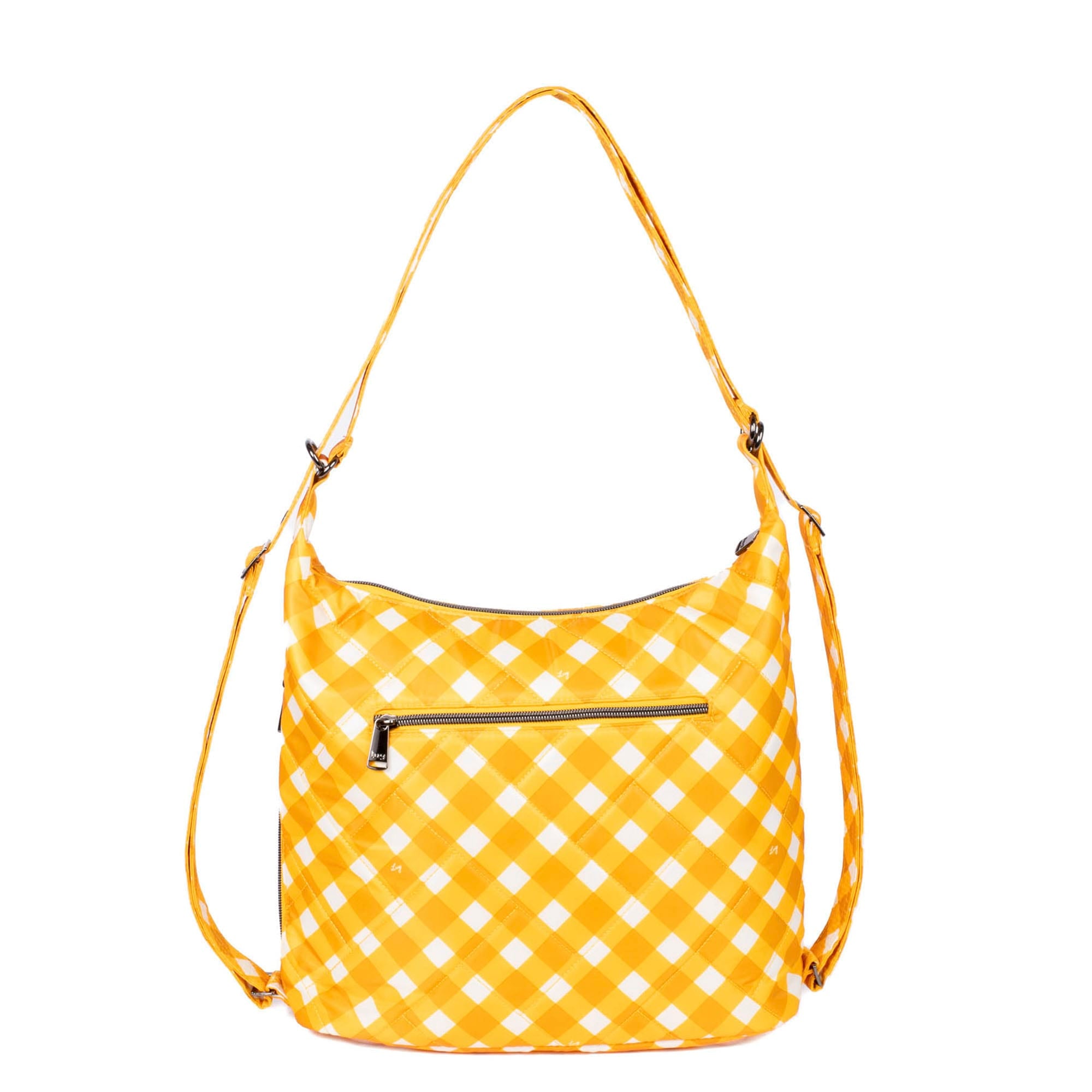 Zipliner 2 Convertible Hobo Bag - GINGHAM MUSTARD - Zipliner2_GinghamMustard_04