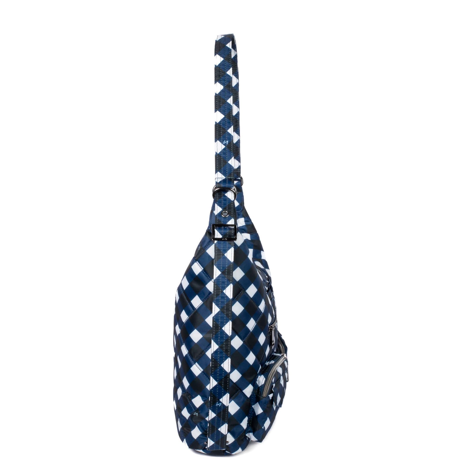 Zipliner 2 Convertible Hobo Bag - GINGHAM NAVY - Zipliner2_GinghamNavy_03