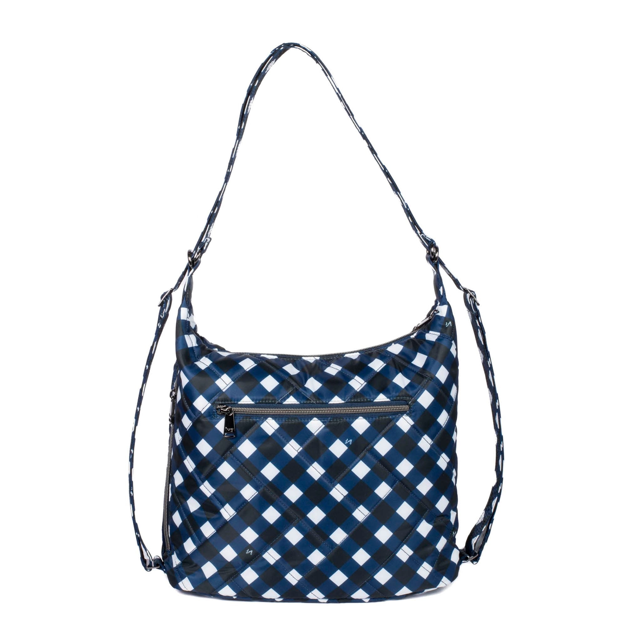 Zipliner 2 Convertible Hobo Bag - GINGHAM NAVY - Zipliner2_GinghamNavy_04