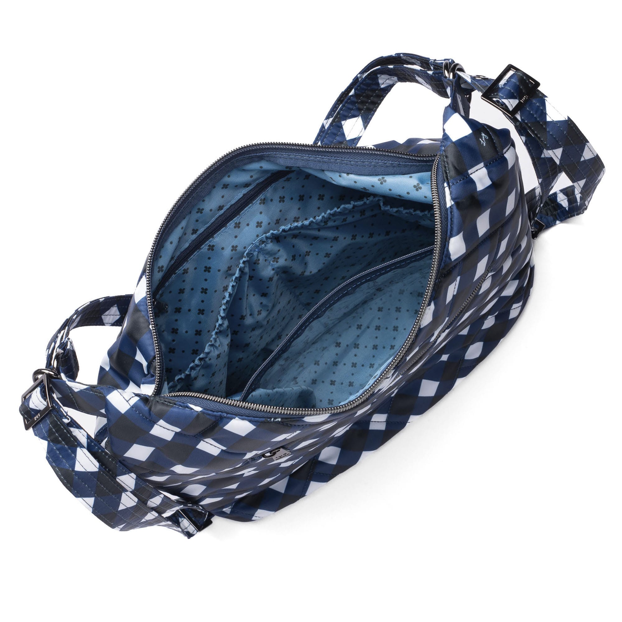 Zipliner 2 Convertible Hobo Bag - GINGHAM NAVY - Zipliner2_GinghamNavy_05