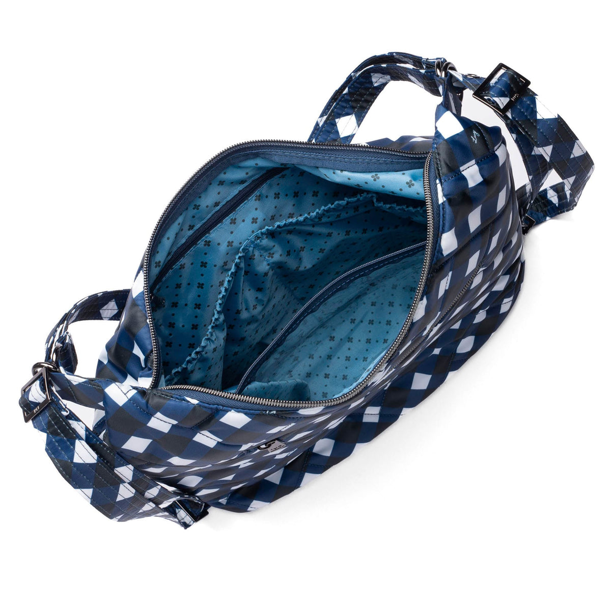 Zipliner 2 Convertible Hobo Bag - GINGHAM NAVY - Zipliner2_GinghamNavy_05
