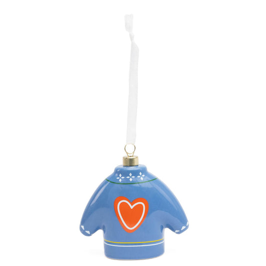 Ceramic Sweater Ornament - BLUE SWEATER - b2e7908a-470e-49a8-b2b5-9e6515bdcc37