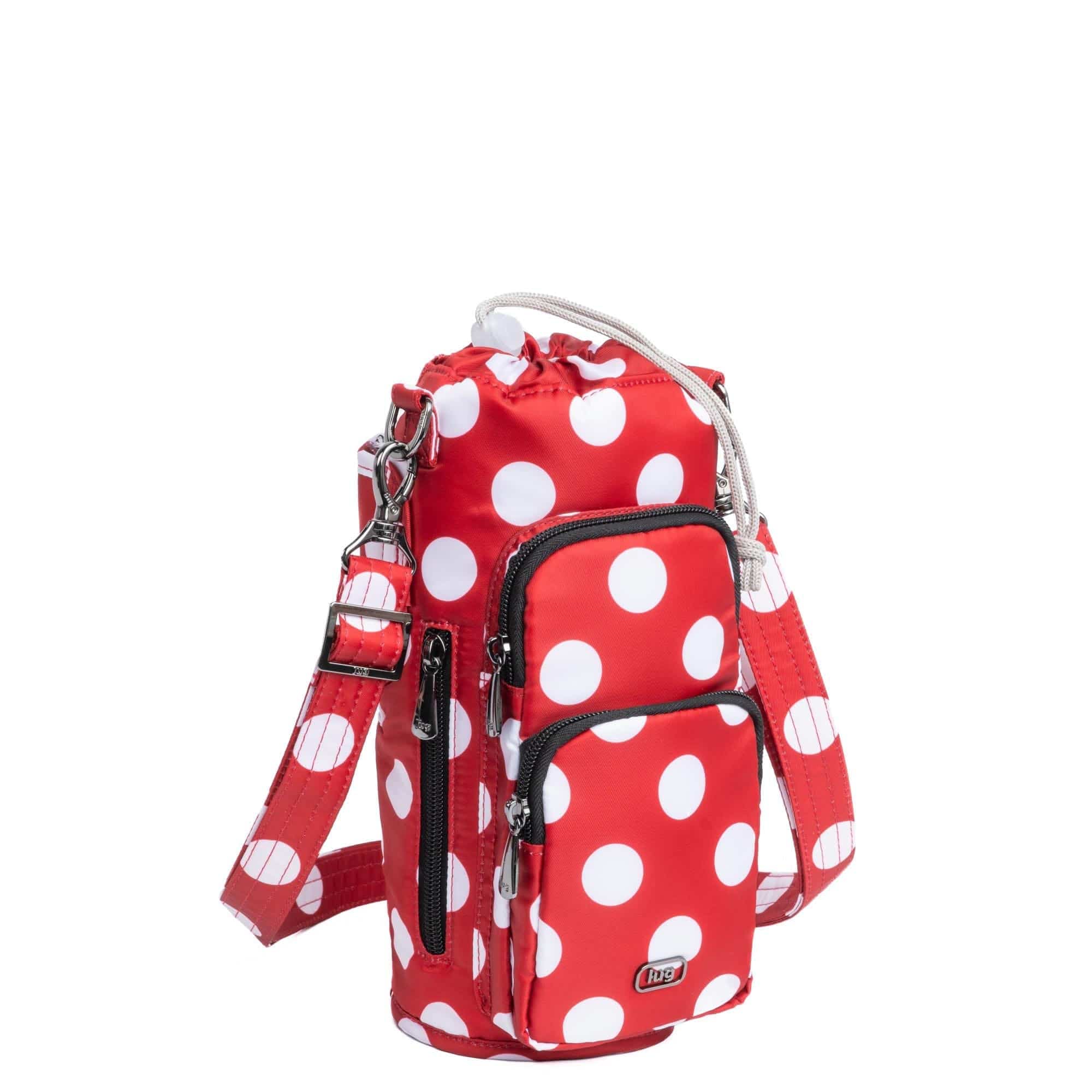 Huggie XL Crossbody Bottle Holder - CRIMSON LARGE DOT - huggiexl_crimsonlgdot_02
