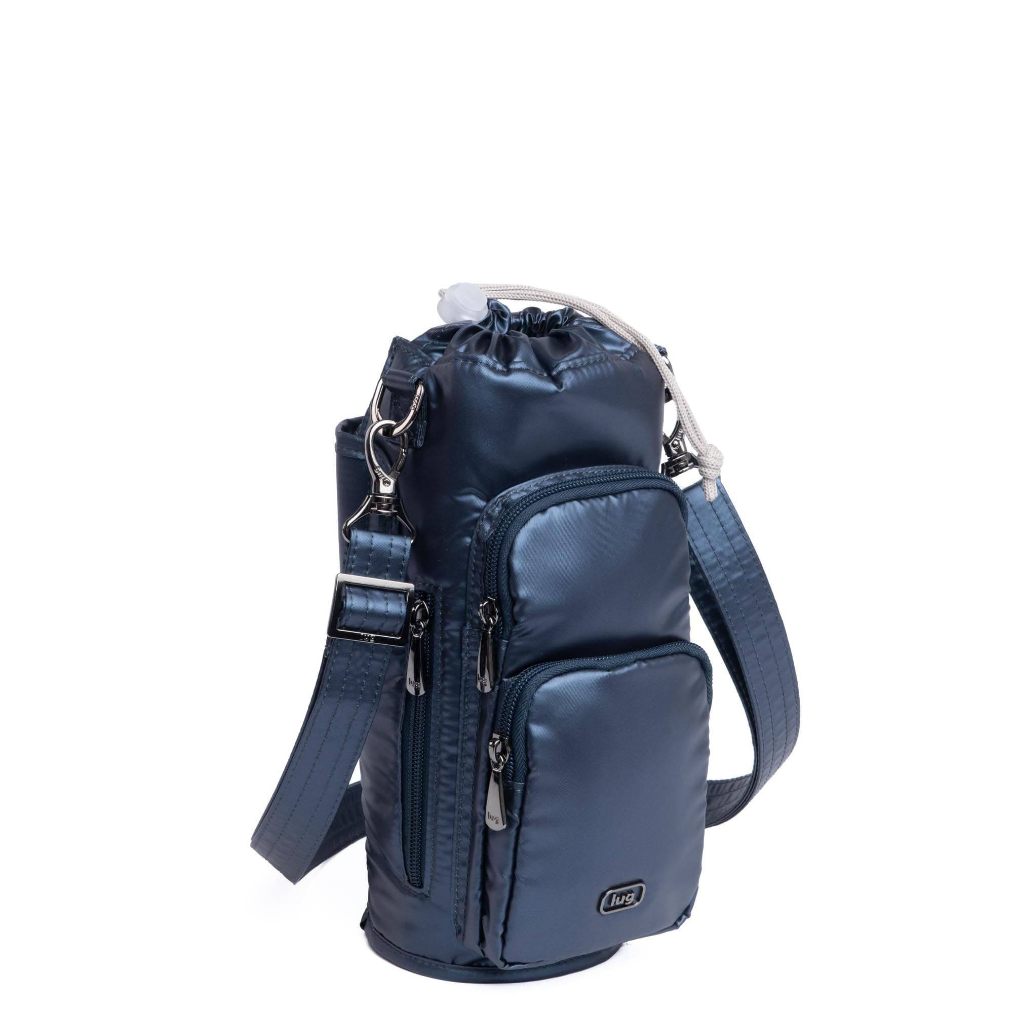Huggie XL Crossbody Bottle Holder - METALLIC INDIGO - huggiexl_metallicindigo_02