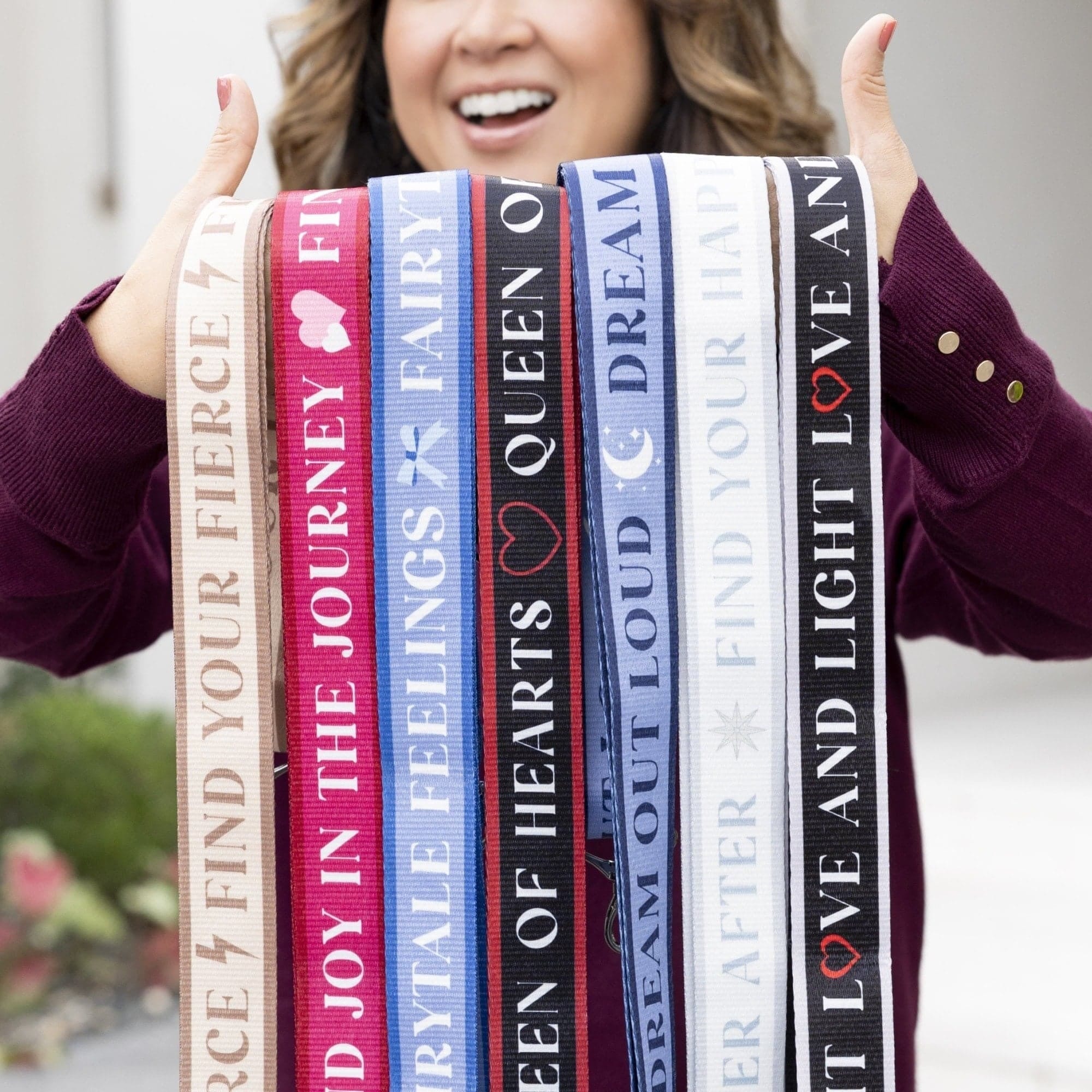 1.5" Webbed Inspirational Strap - DREAM OUT LOUD METALLIC INDIGO - straps_hover_852633dc-2875-4e1e-9eff-d7e9e19bd5e5