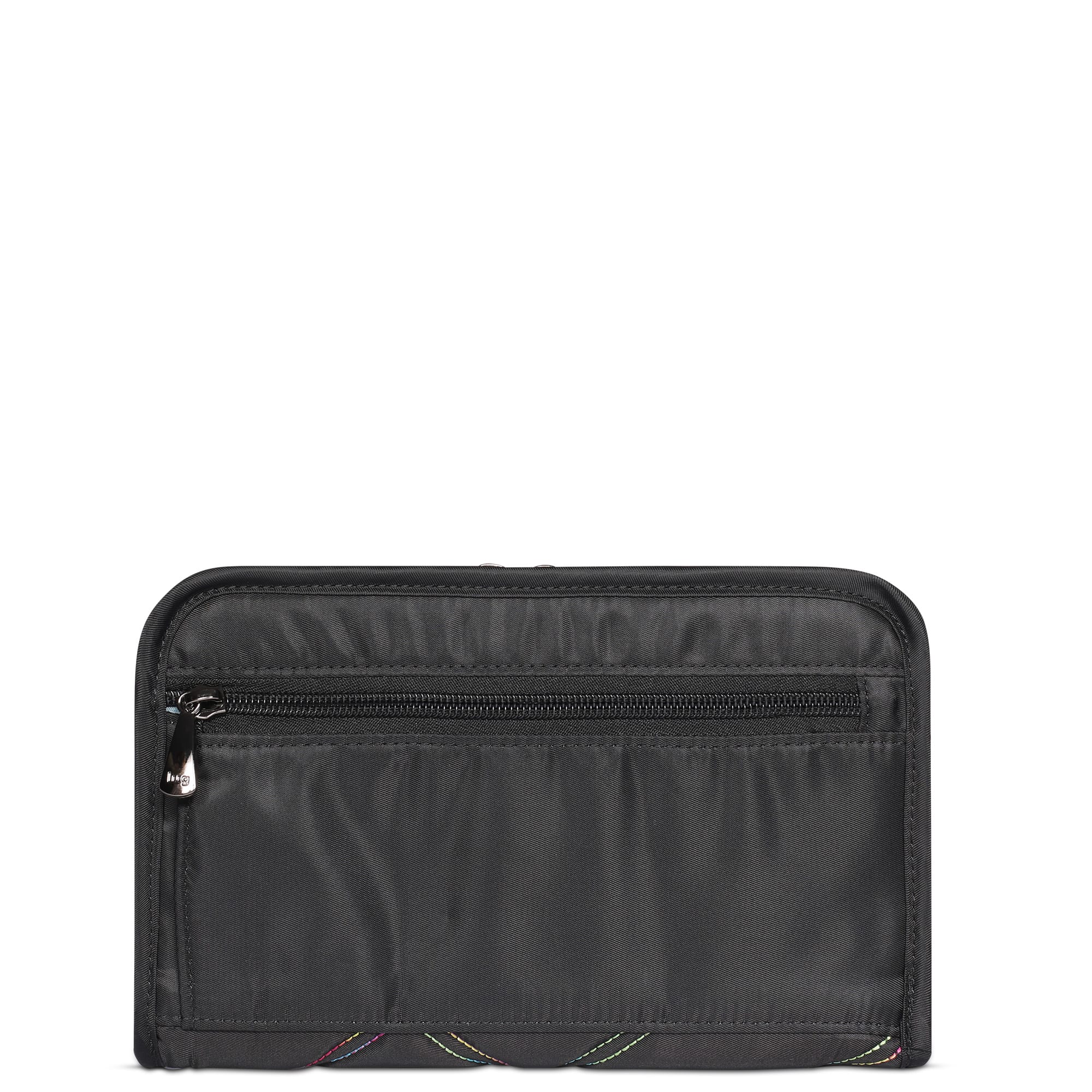 Zeppelin RFID Wristlet Wallet - BLACK RAINBOW STITCH - zeppelin_BlackRainbowQuilt_04