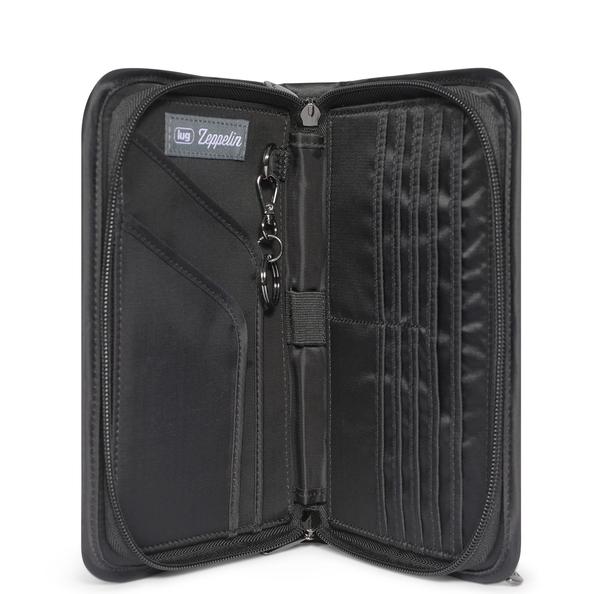 Zeppelin RFID Wristlet Wallet - BLACK RAINBOW STITCH - zeppelin_BlackRainbowQuilt_05