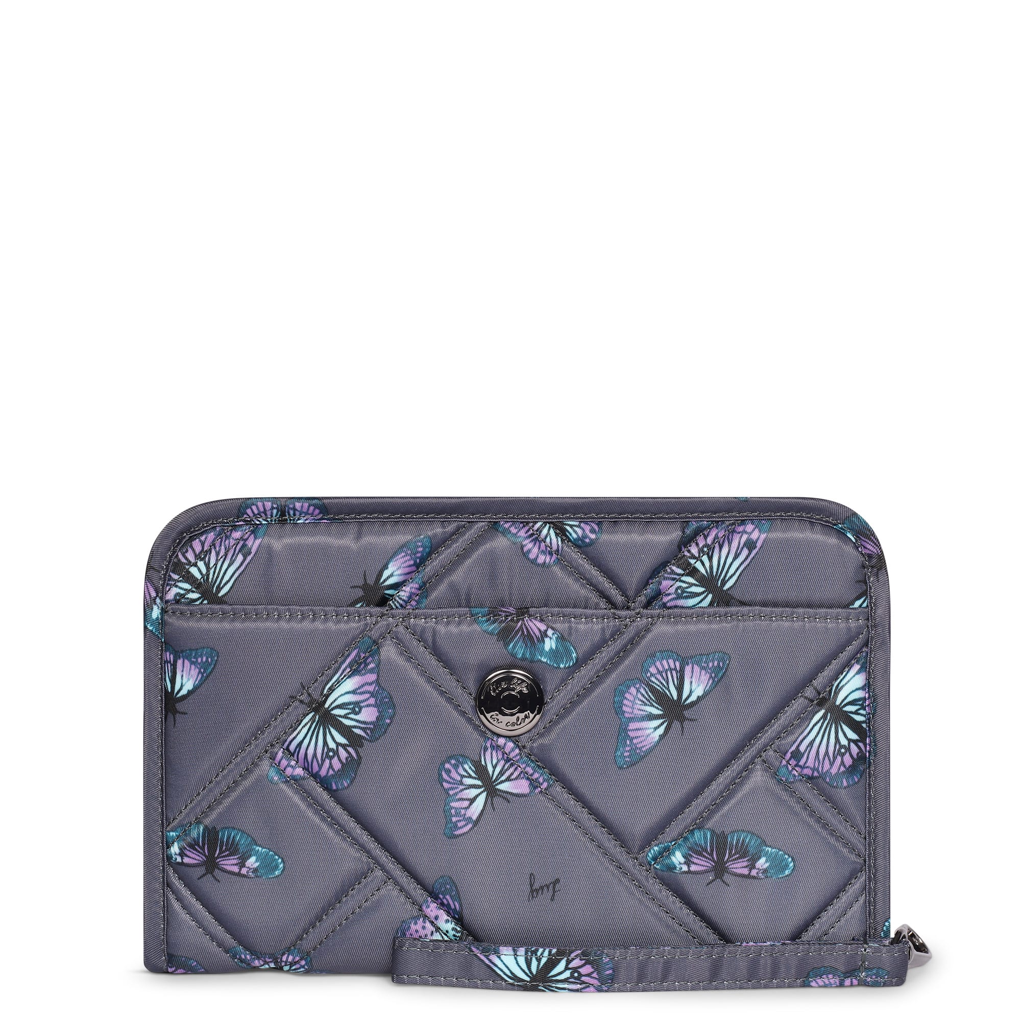 Zeppelin RFID Wristlet Wallet - BUTTERFLY GREY - zeppelin_Butterfley_Grey_01