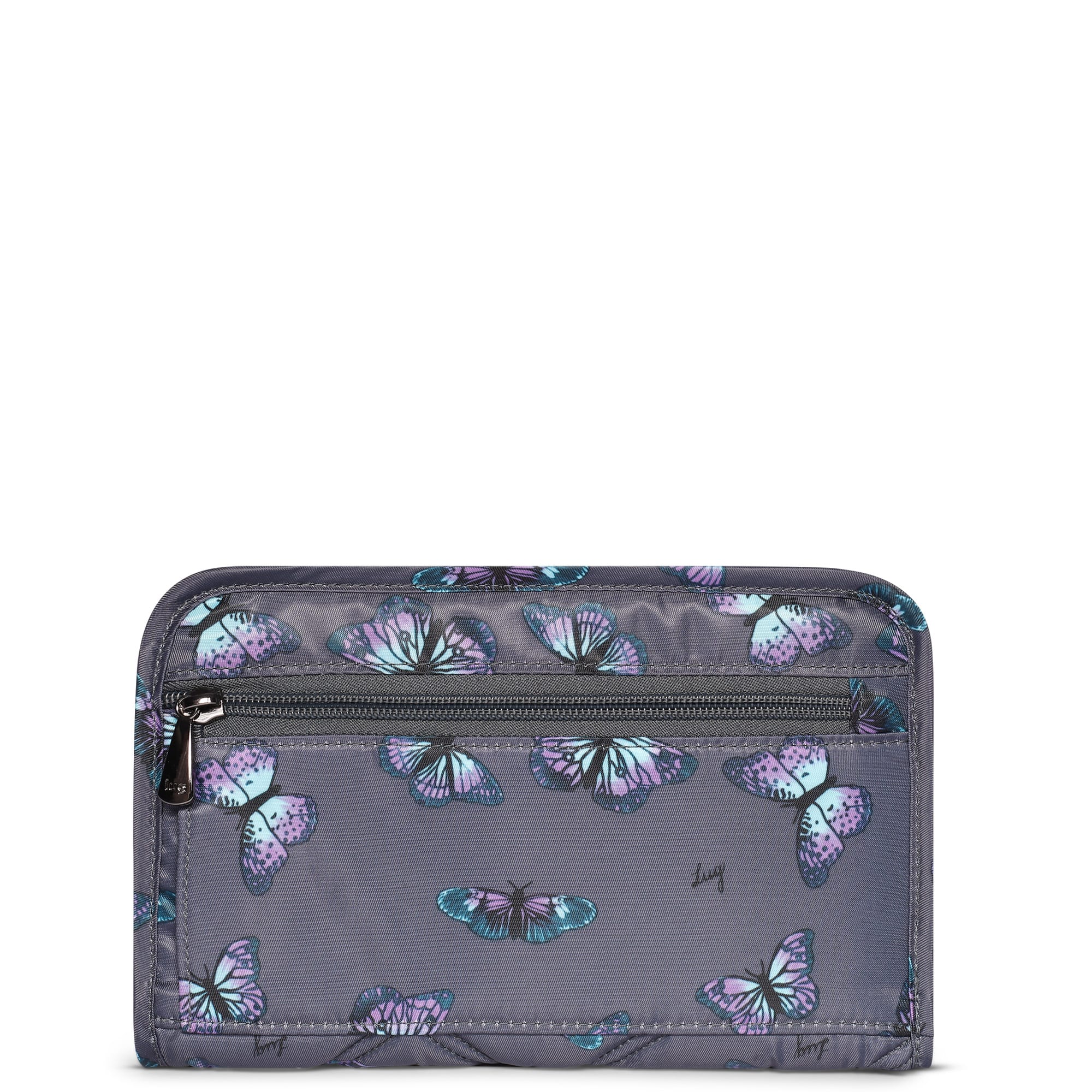 Zeppelin RFID Wristlet Wallet - BUTTERFLY GREY - zeppelin_Butterfley_Grey_04