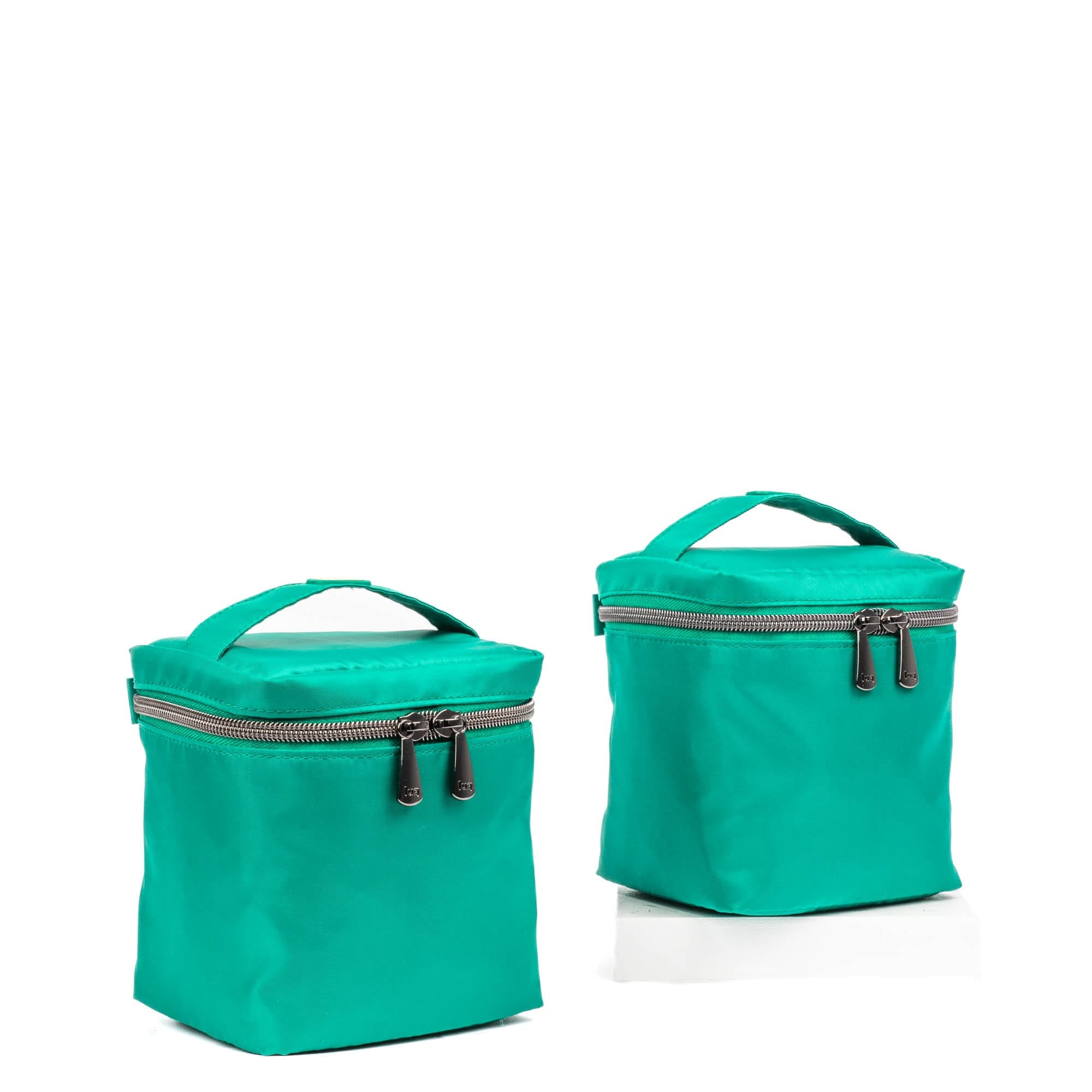 Box Top Cosmetic Case 2pc Set - KELLY GREEN - 2BoxTopPouches_KellyGreen_02