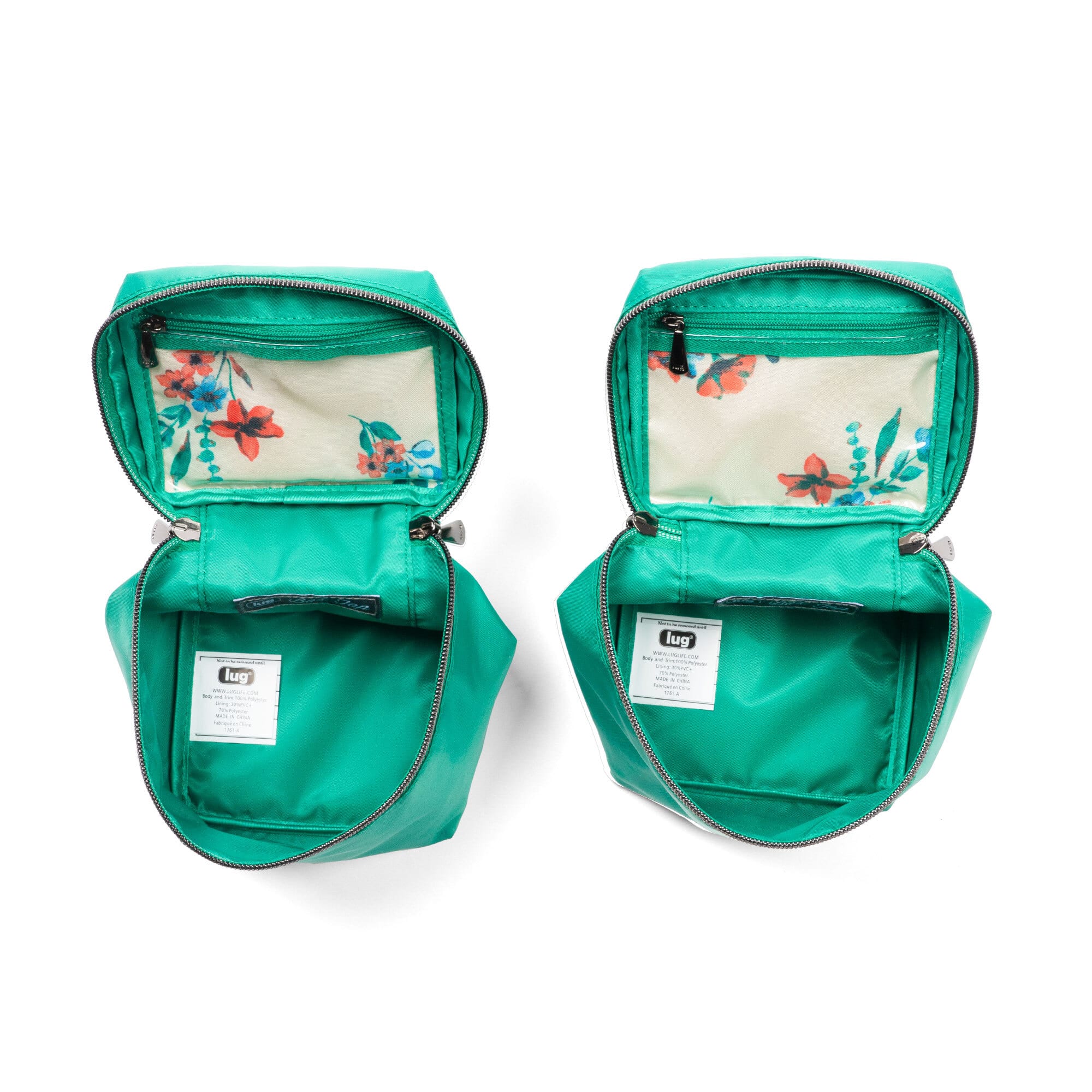 Box Top Cosmetic Case 2pc Set - KELLY GREEN - 2BoxTopPouches_KellyGreen_05