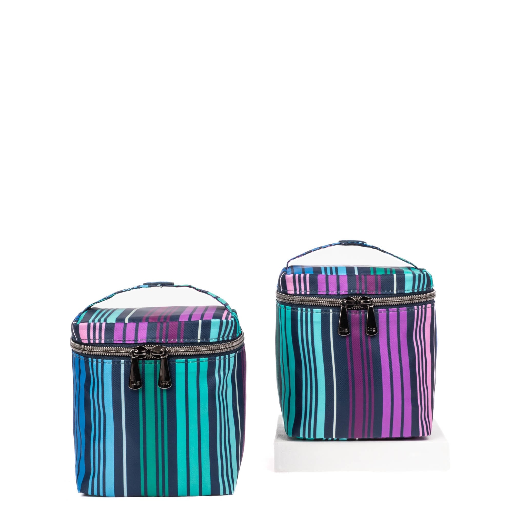 Box Top Cosmetic Case 2pc Set - LOVE STRIPE MULTI - 2BoxTopPouches_LoveStripeMulti_01