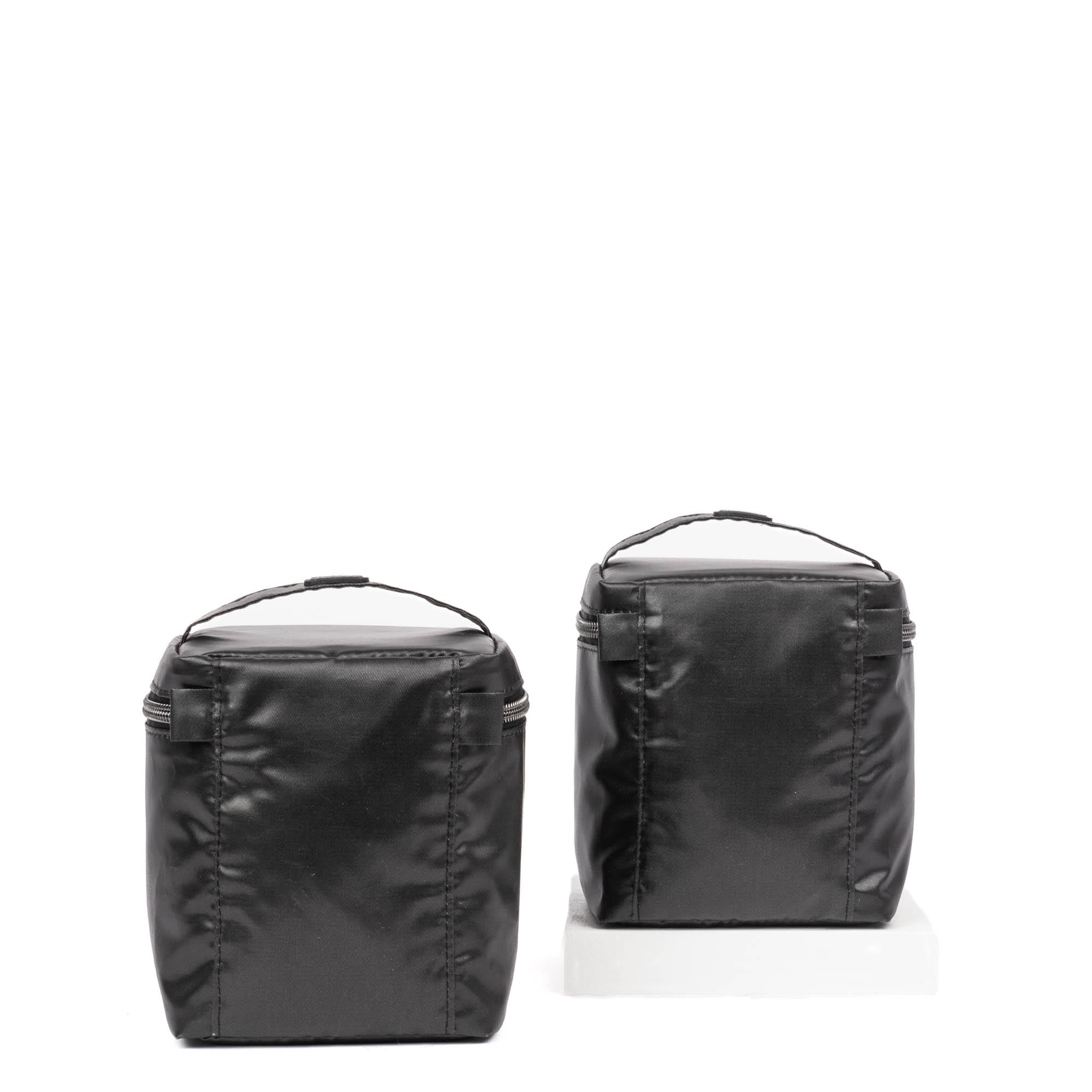 Box Top Cosmetic Case 2pc Set - METALLIC BLACK - 2BoxTopPouches_MetallicBlack_04