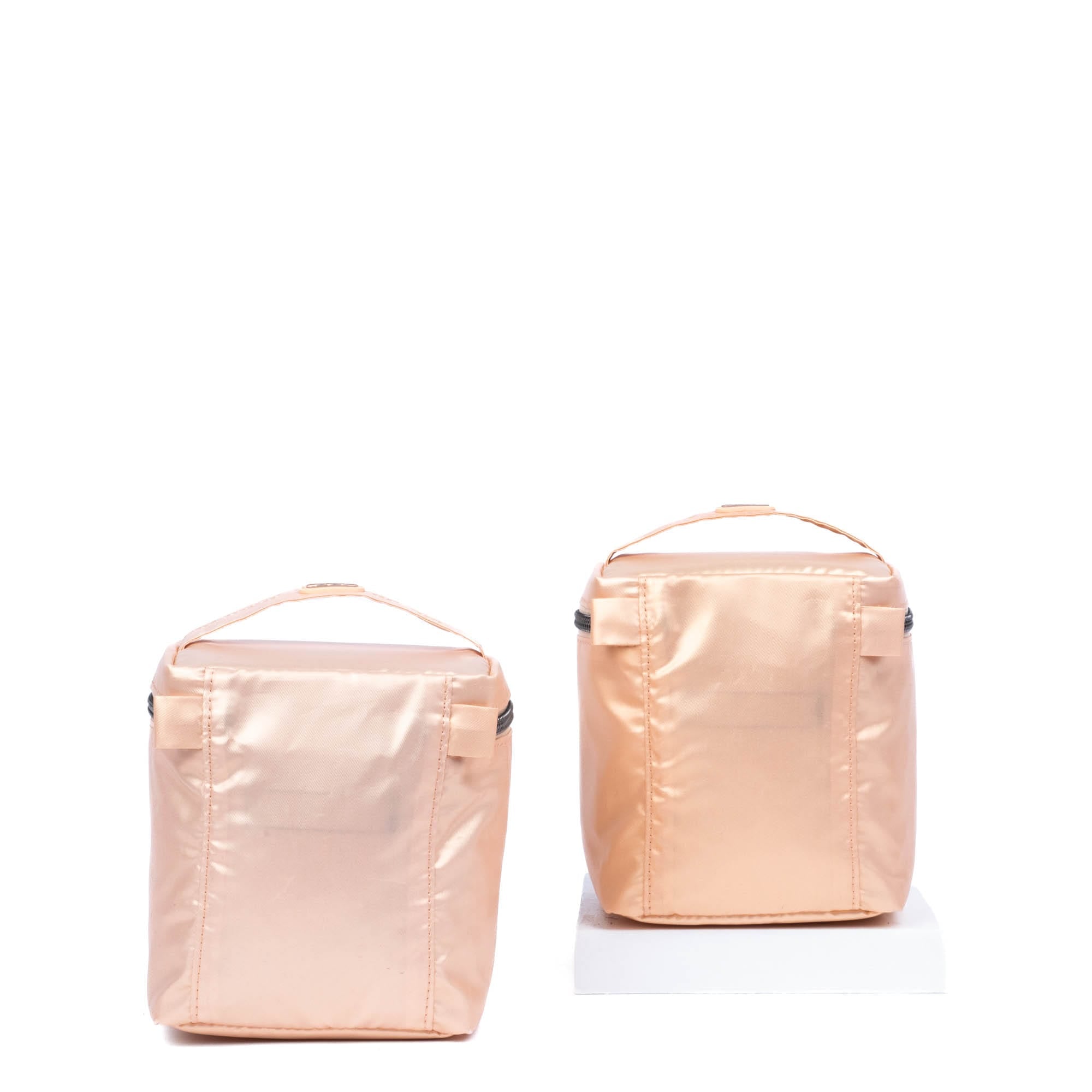 Box Top Cosmetic Case 2pc Set - METALLIC ROSE GOLD - 2BoxTopPouches_MetallicRoseGold_04