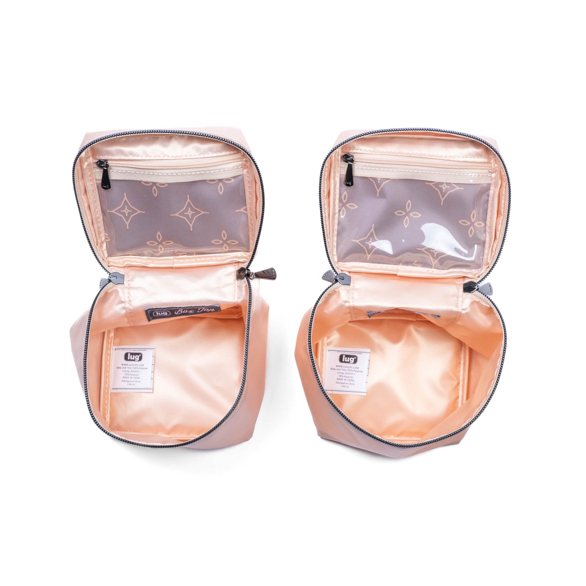 Box Top Cosmetic Case 2pc Set - METALLIC ROSE GOLD - 2BoxTopPouches_MetallicRoseGold_05