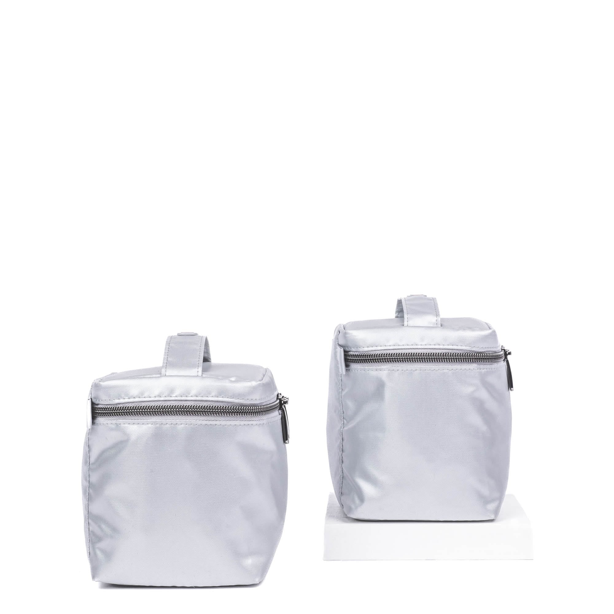 Box Top Cosmetic Case 2pc Set - METALLIC SILVER - 2BoxTopPouches_MetallicSilver_03