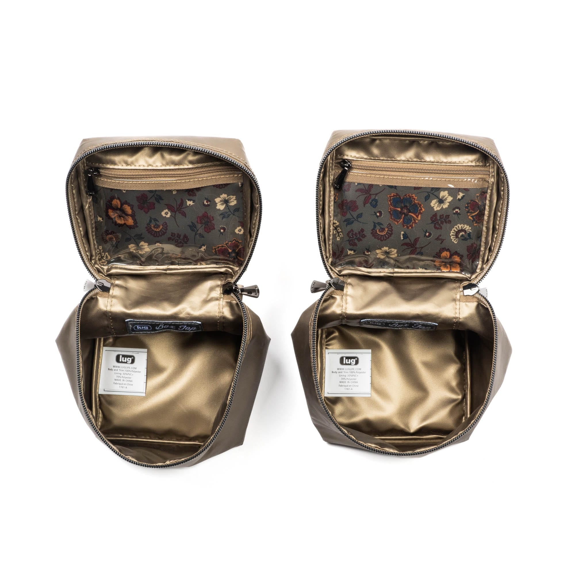 Box Top Cosmetic Case 2pc Set - METALLIC WALNUT - 2BoxTopPouches_MetallicWalnut_05