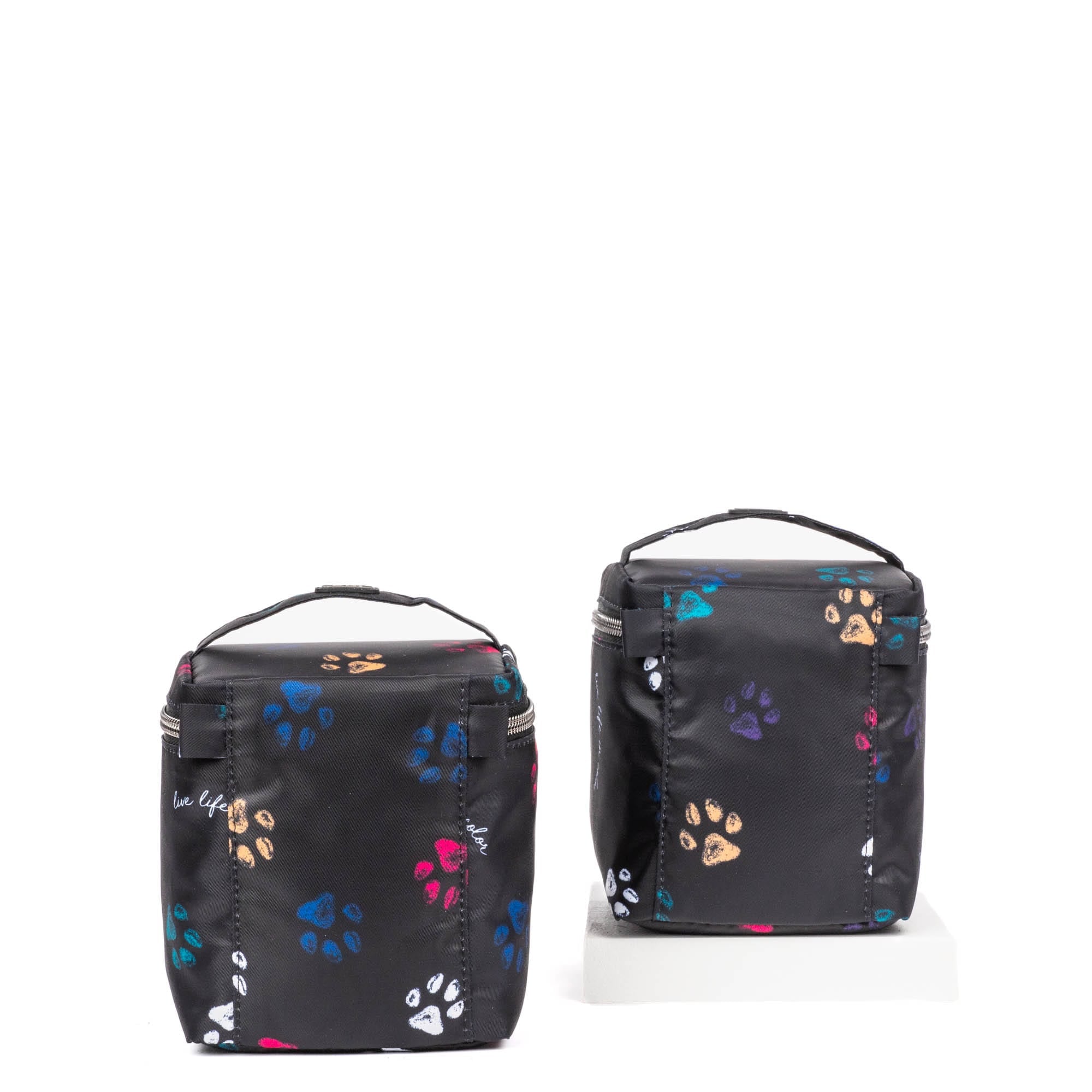 Box Top Cosmetic Case 2pc Set - PAWS BLACK - 2BoxTopPouches_PawsBlack_04