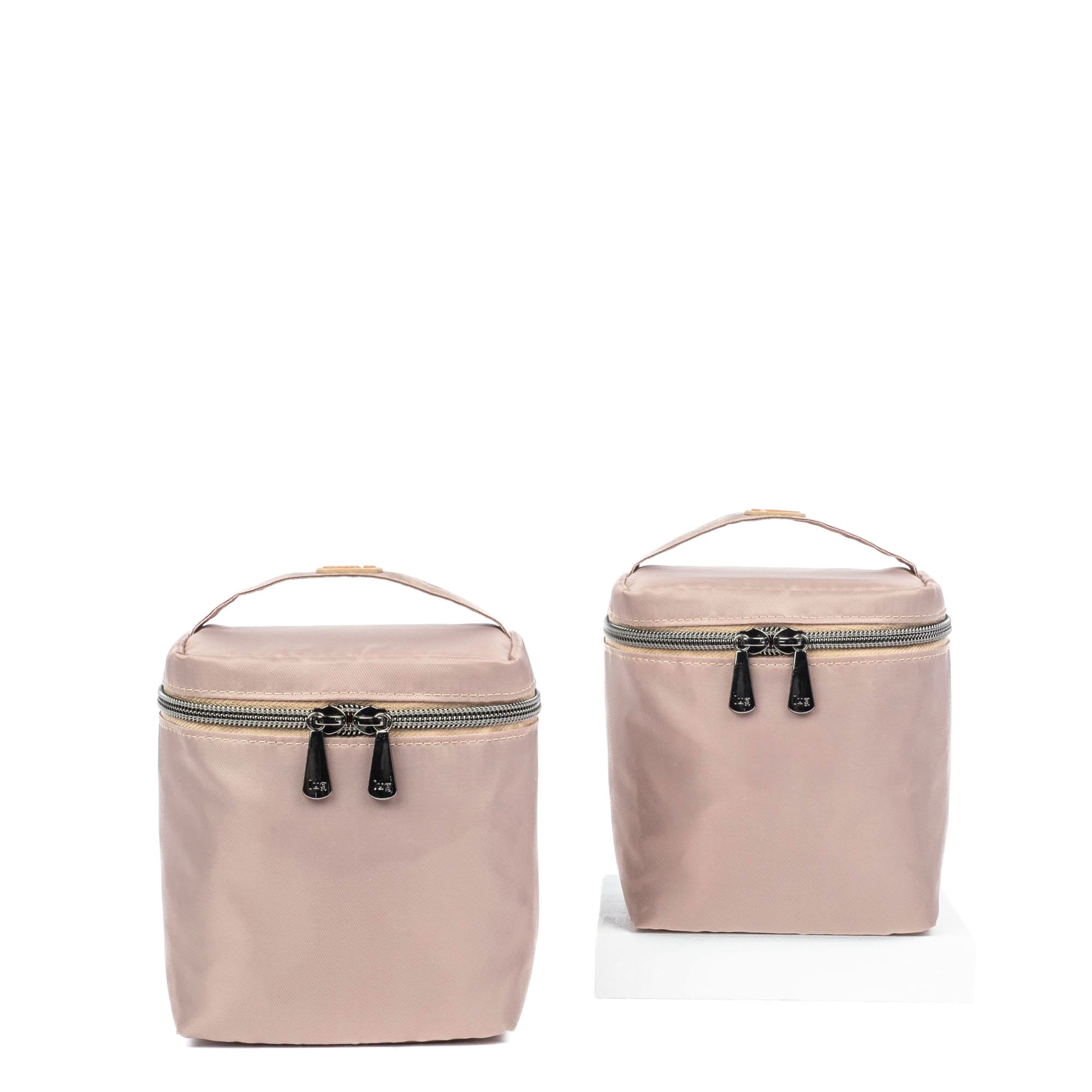 Box Top Cosmetic Case 2pc Set - SAND TAUPE - 2BoxTopPouches_SandTaupe_01
