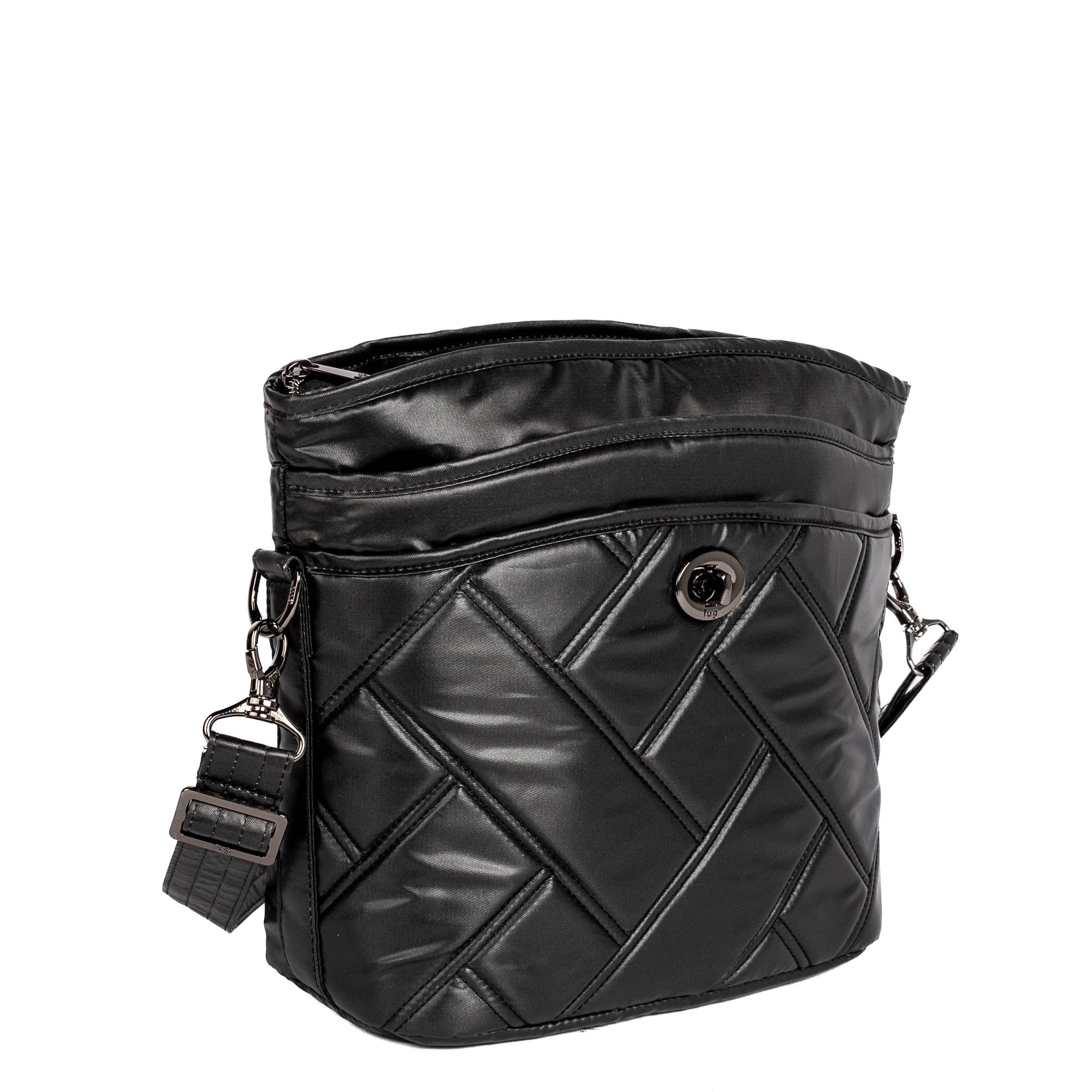 Adagio Shoulder Bag - METALLIC BLACK (ABSTRACT FERNS) - AdagioSE_MetallicBlack_02