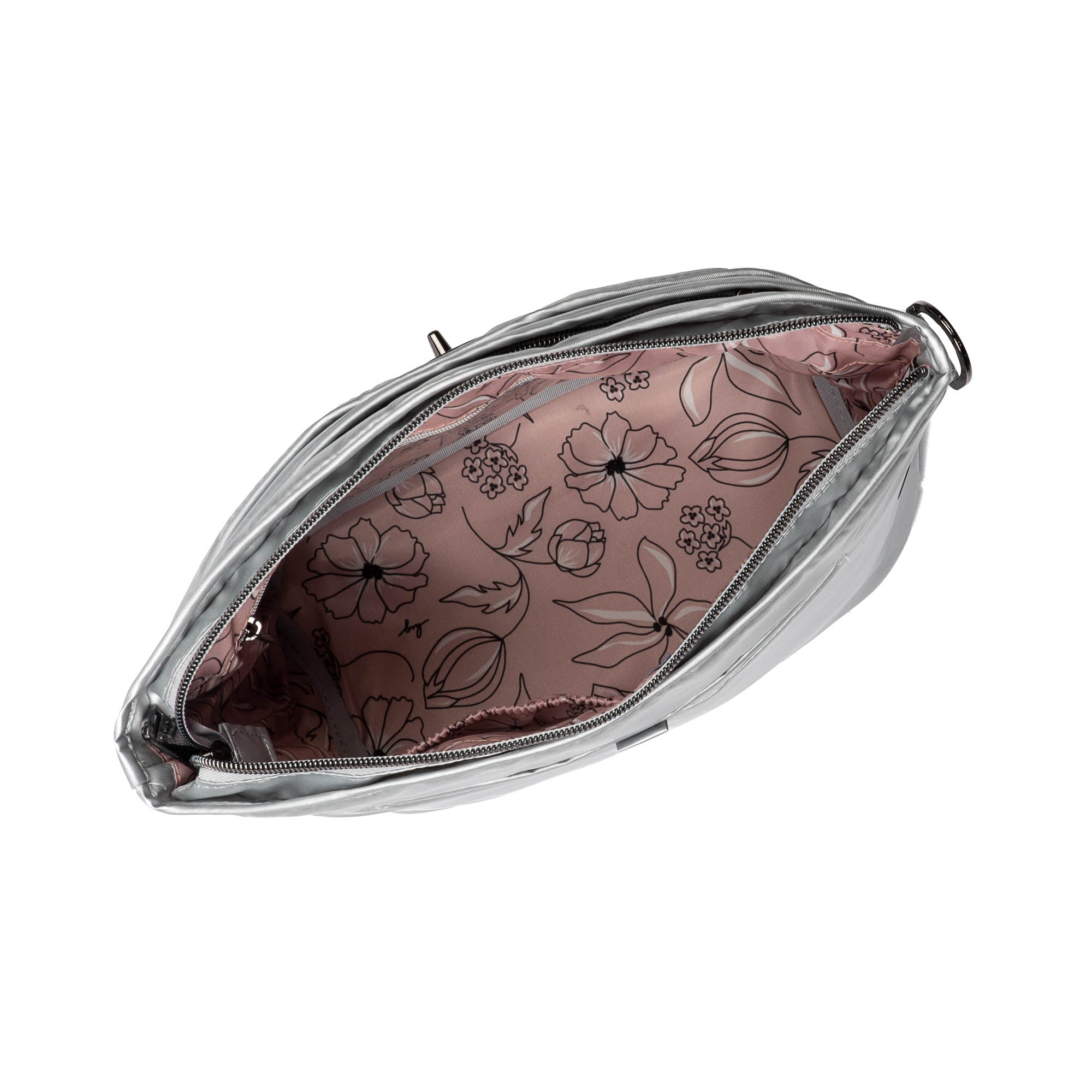 Adagio Shoulder Bag - METALLIC SILVER (SKETCH FLORAL BLUSH) - AdagioSE_MetallicSilver_05