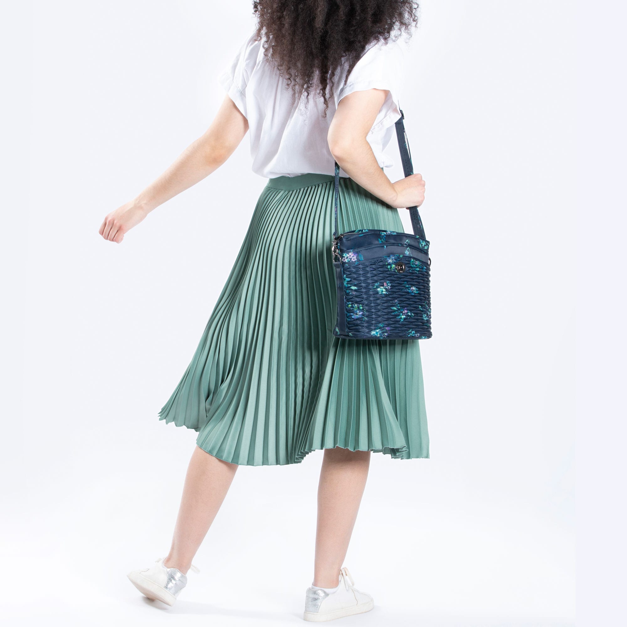 Adagio Shoulder Bag - BOUQUET NAVY - Adagio_BouquetNavy_Model