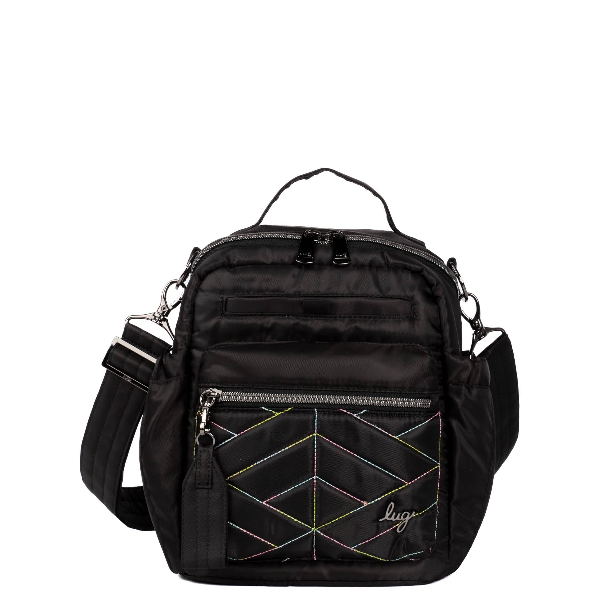 Alpine Crossbody Bag - BLACK ICEPOP STITCH - Alpine_BlackWithRainbow_01