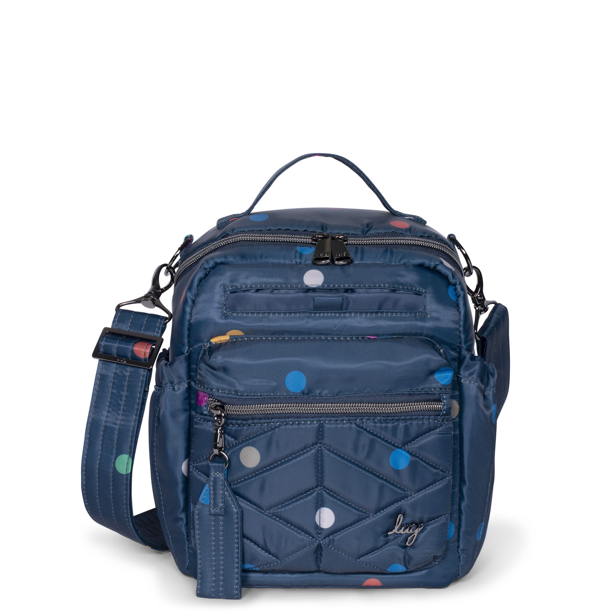 Alpine Crossbody Bag - MULTI DOTS NAVY - Alpine_BlueDot_01